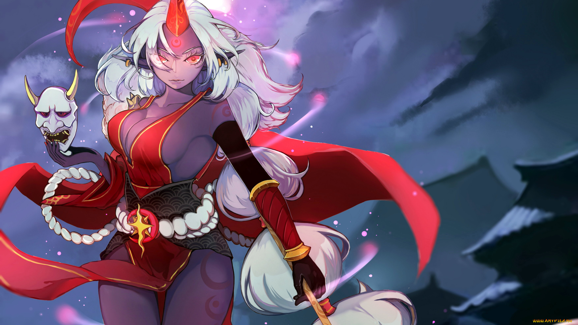 видео, игры, league, of, legends, маска, коса, посох, сорака