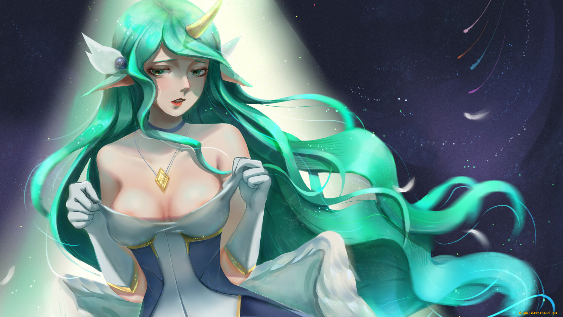 видео, игры, league, of, legends, рог, сорака, свет, волосы