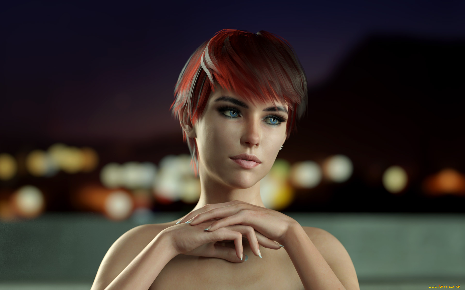 3д, графика, портрет, , portraits, девушка, прическа