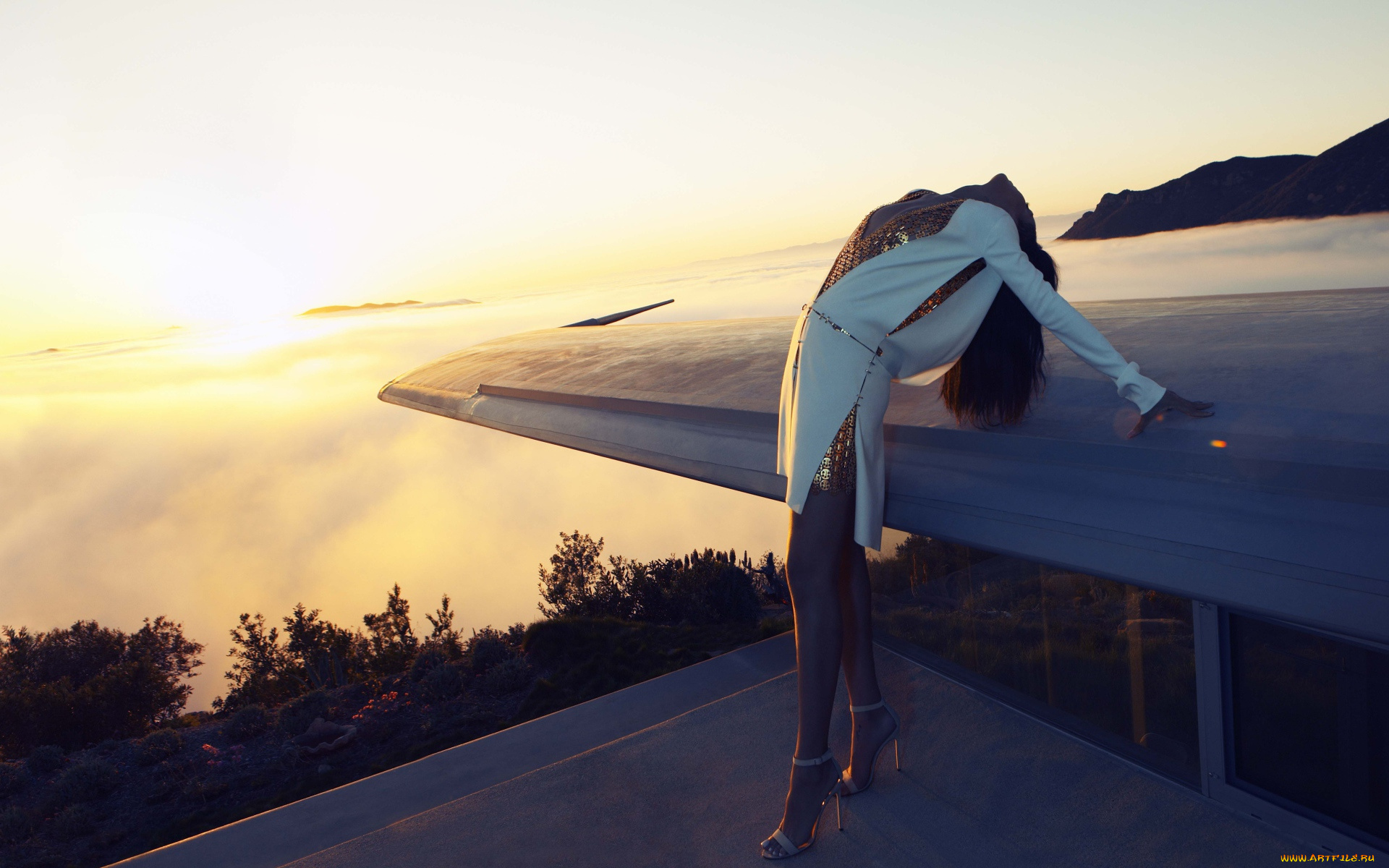 музыка, rihanna, жакет, певица, крыша, небо