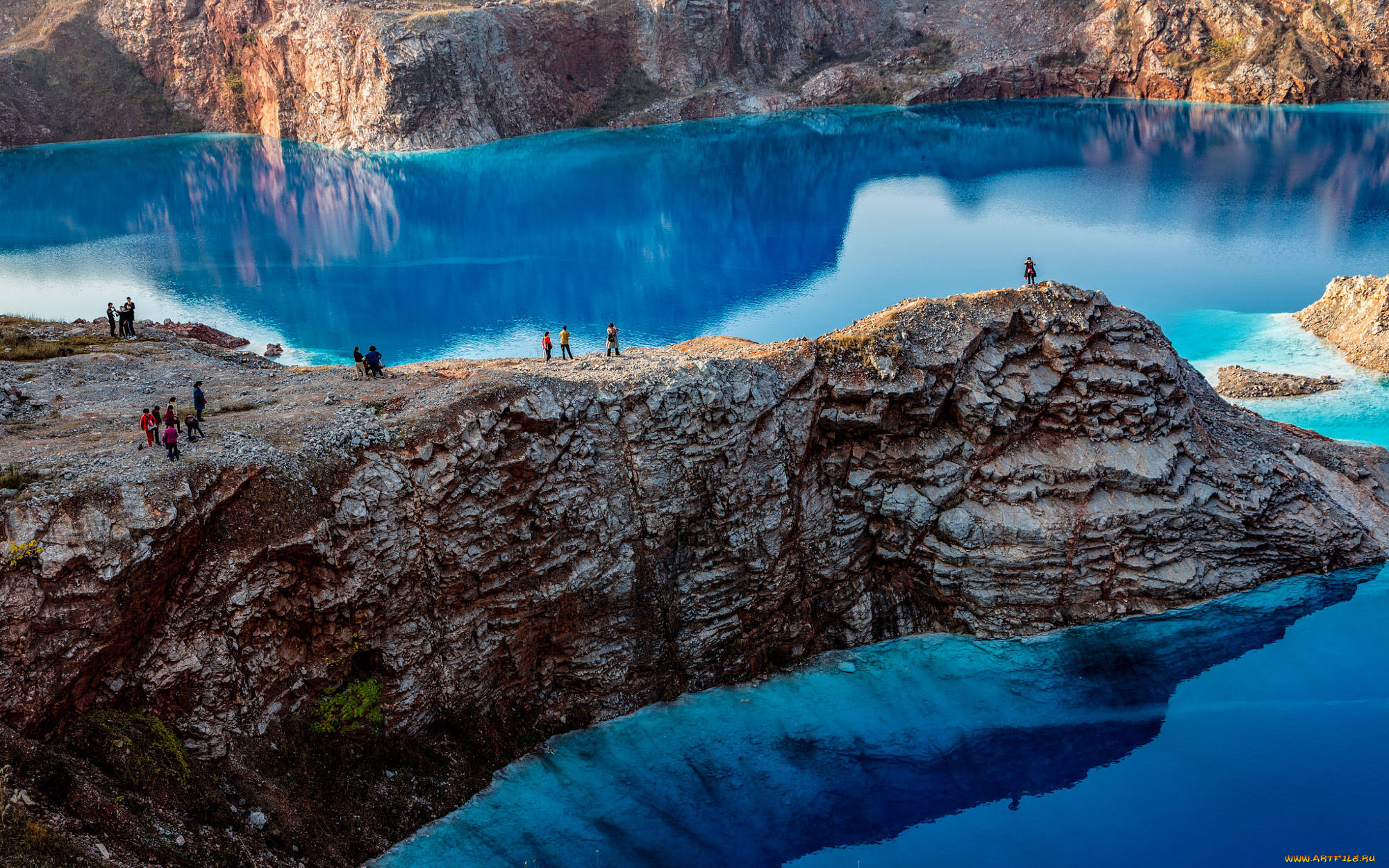 природа, реки, озера, скала, озеро, вода, люди