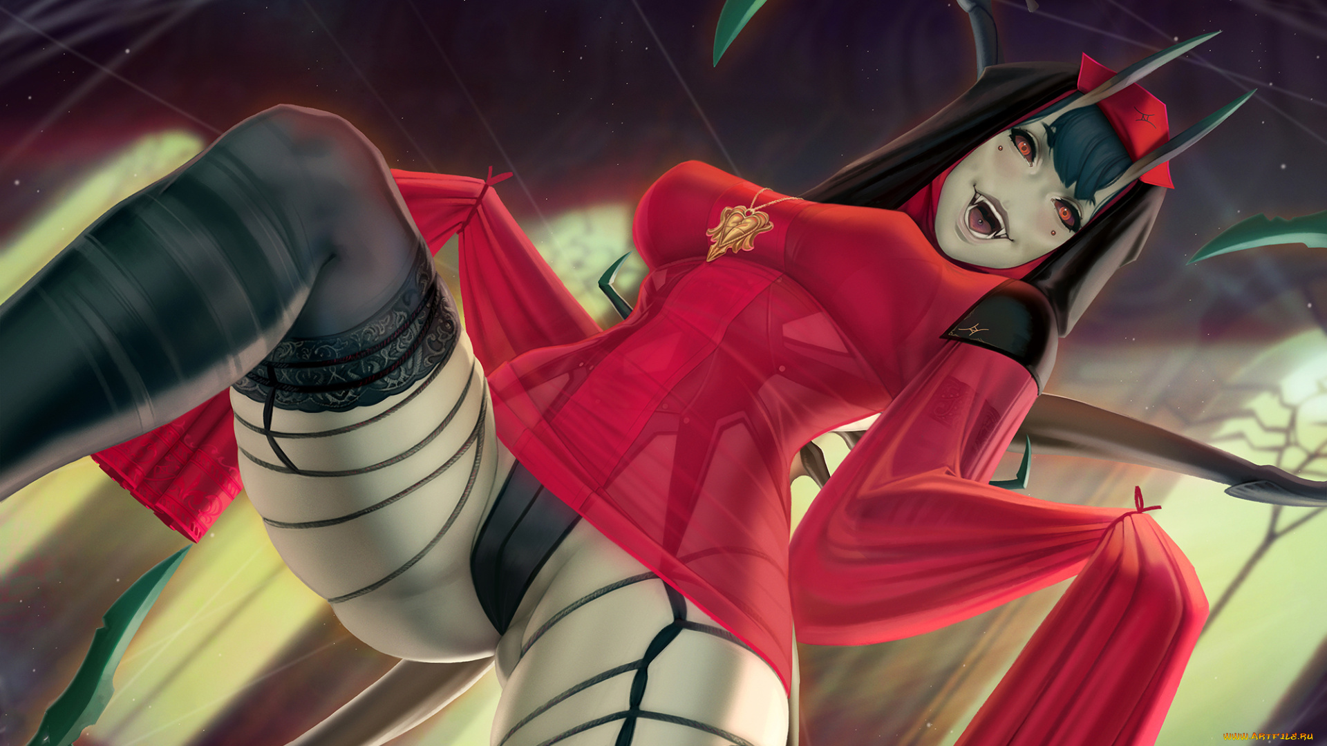 фэнтези, существа, существо, фон, взгляд, чулки