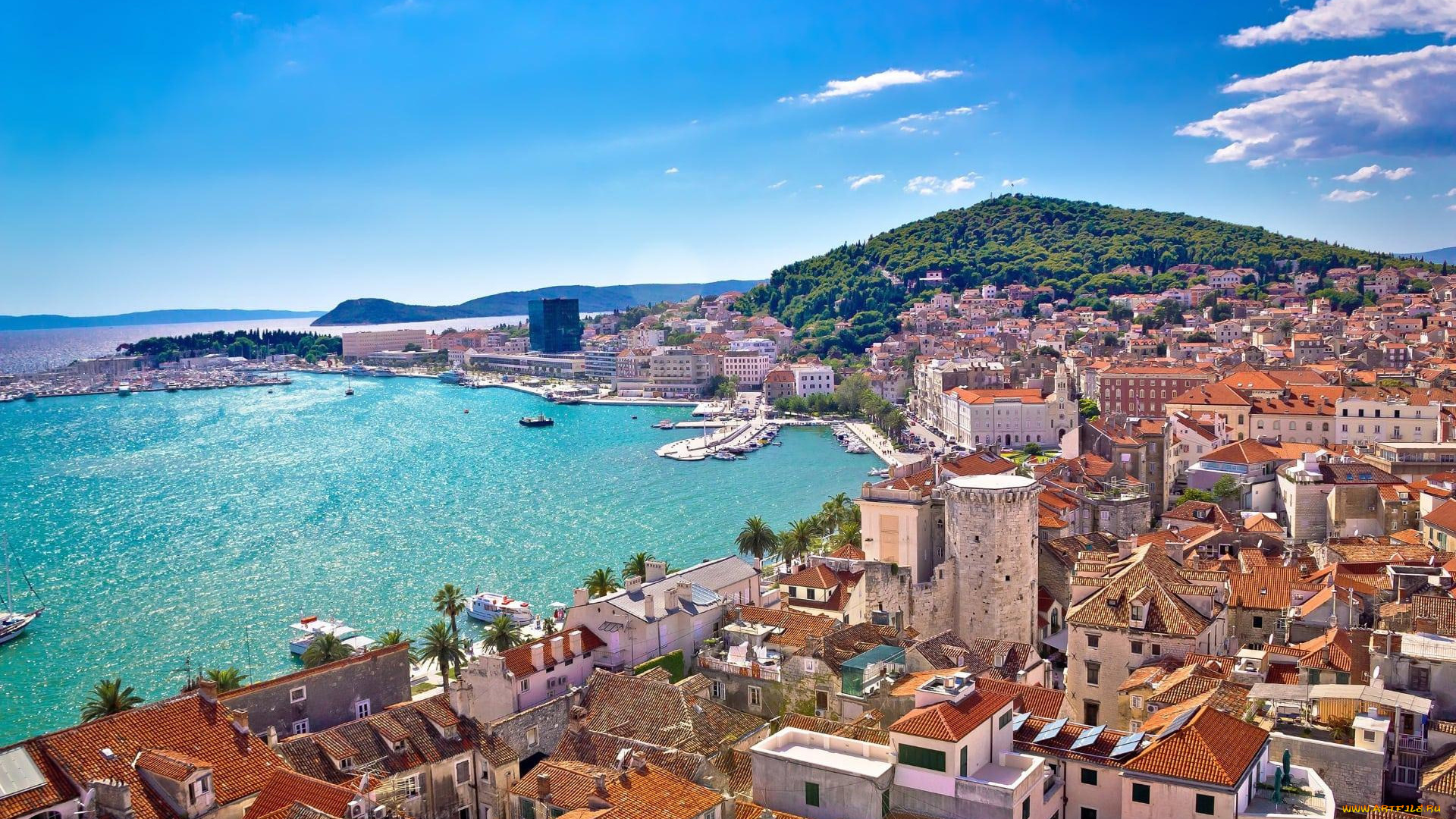 split, croatia, города, -, панорамы