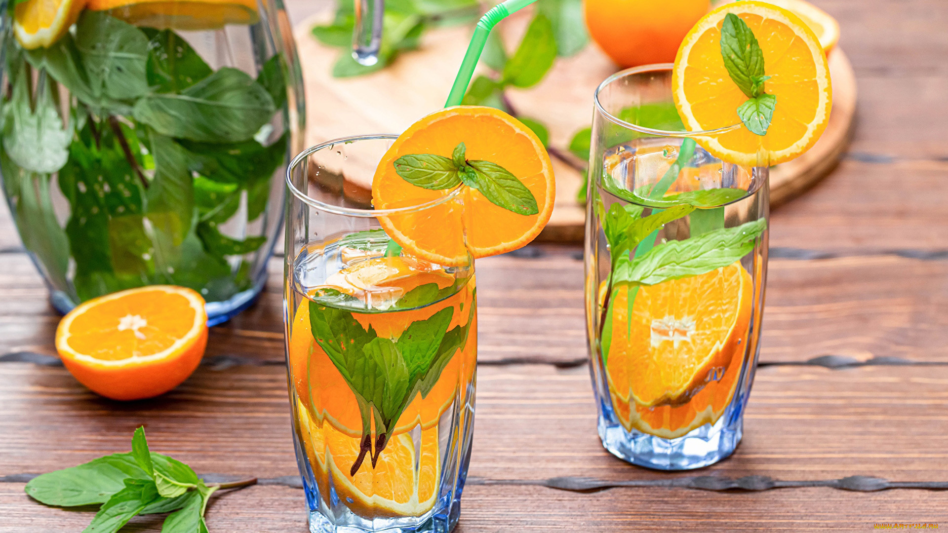 еда, напитки, базилик, напиток, апельсины