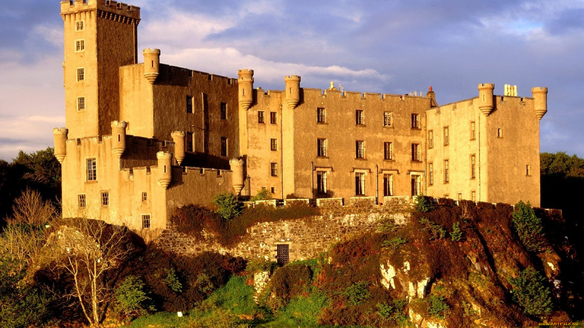 dunvegan, castle, города, -, дворцы, , замки, , крепости, замок, деревья