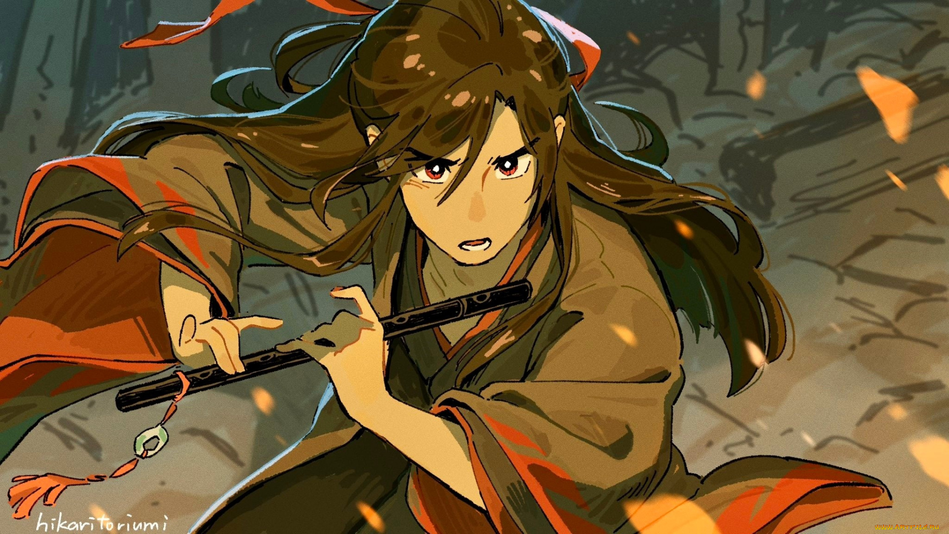 аниме, mo, dao, zu, shi, вэй, усянь, флейта