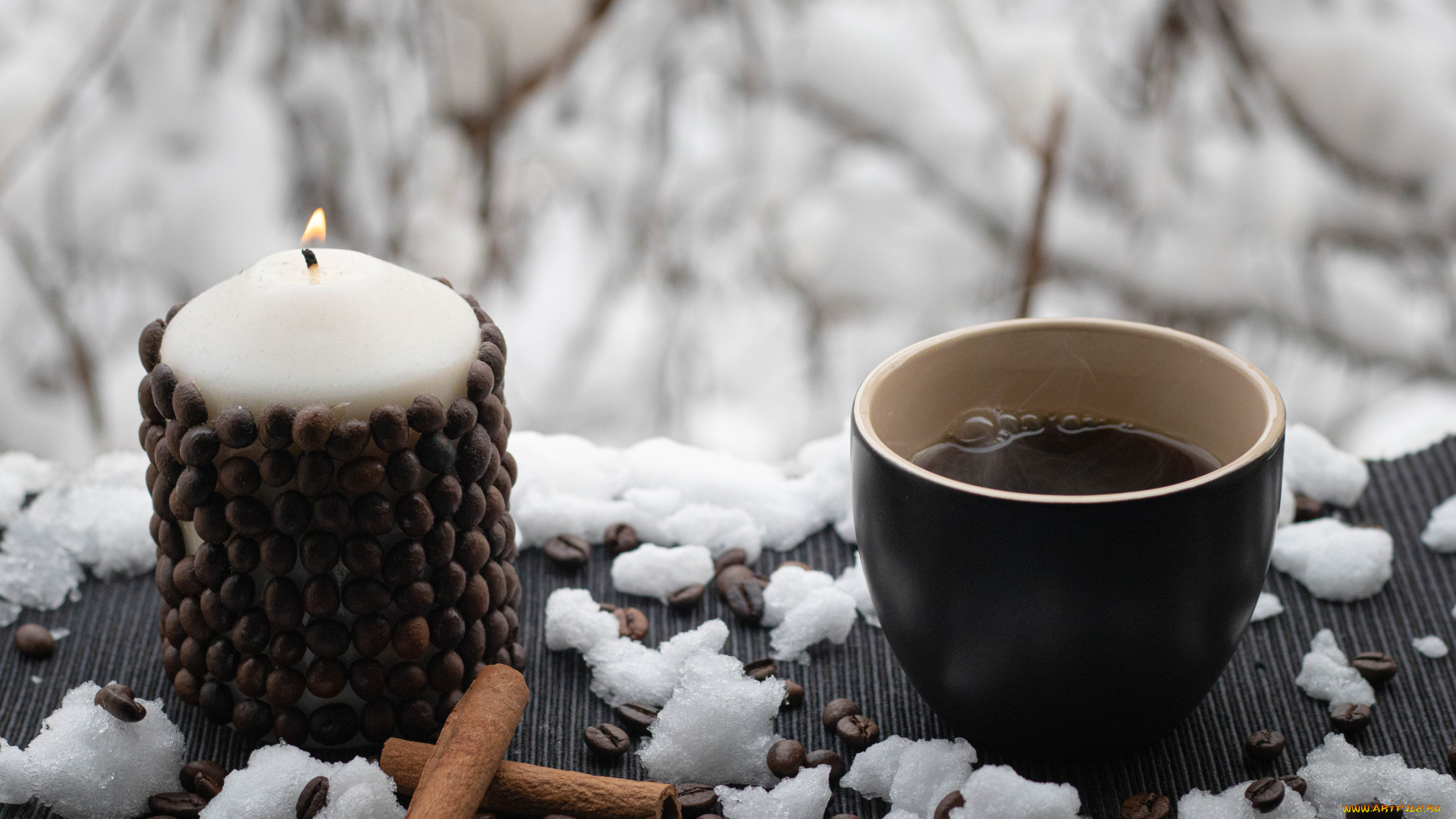 еда, кофе, , кофейные, зёрна, свеча, зерна