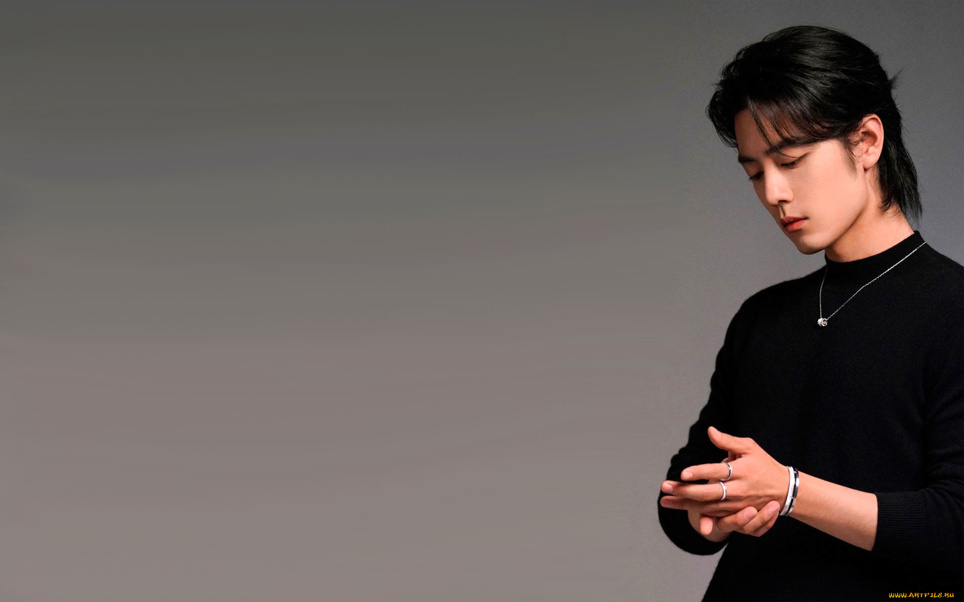 мужчины, xiao, zhan, актер, свитер, украшения