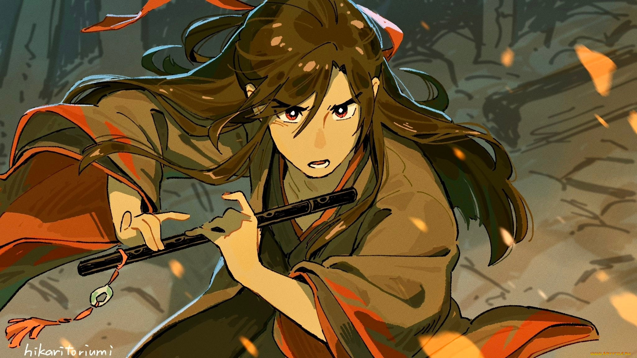 аниме, mo, dao, zu, shi, вэй, усянь, флейта