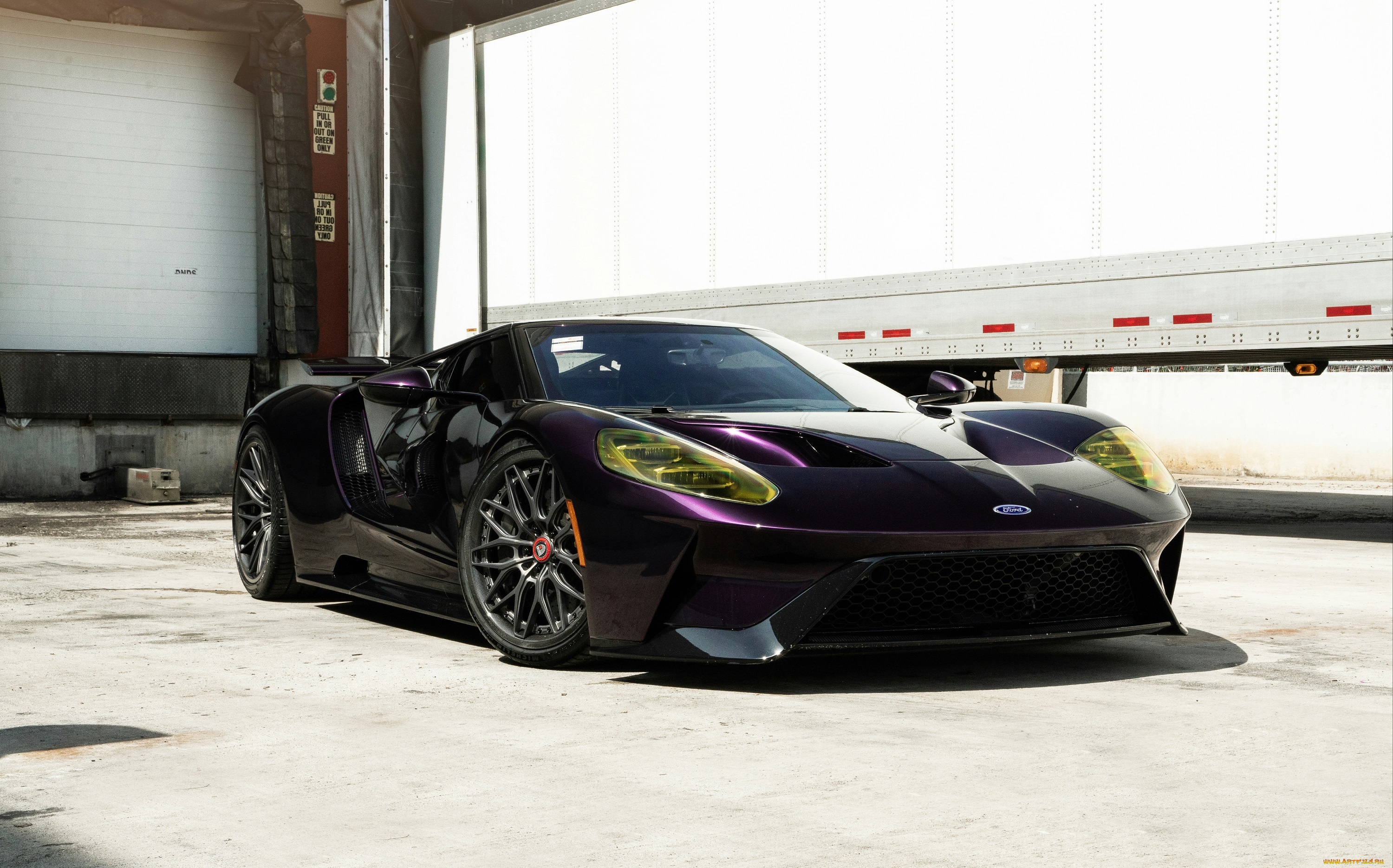 автомобили, ford, gt, purple, trailer, sportcar