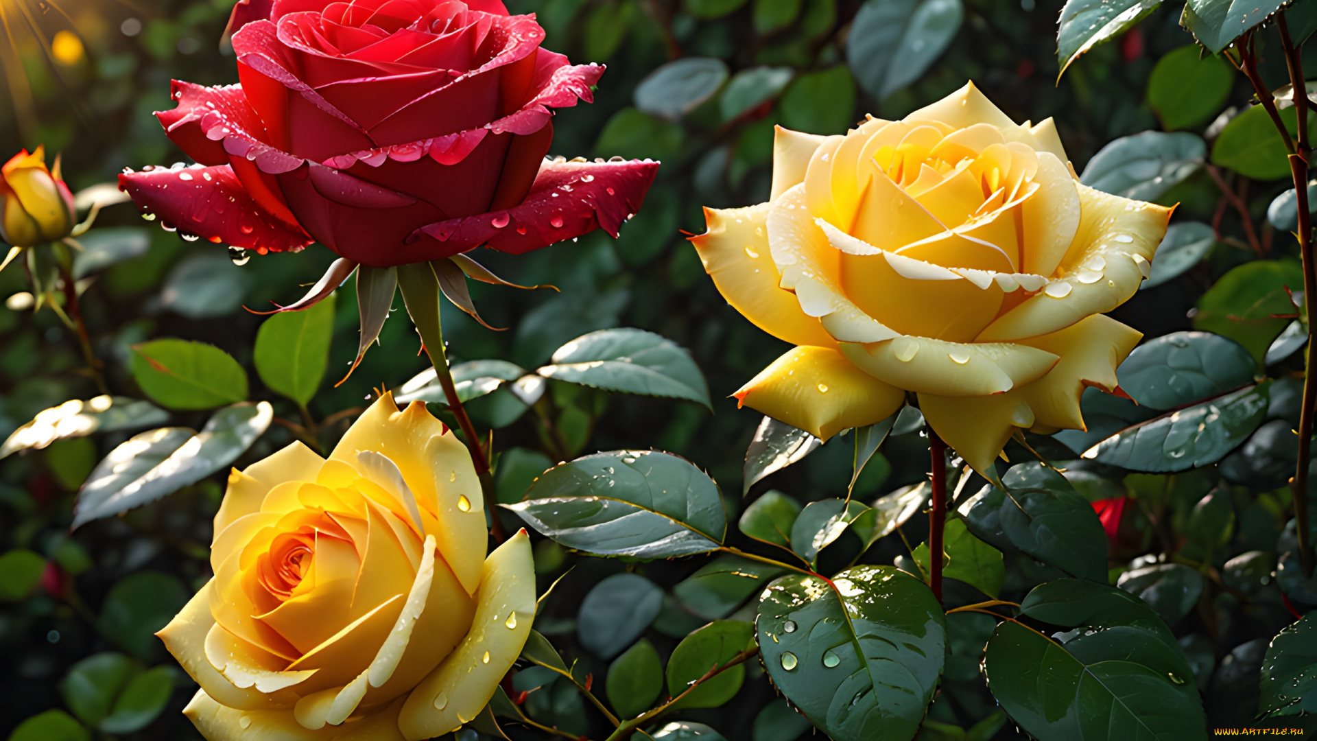 3д, графика, цветы, , flowers, розы