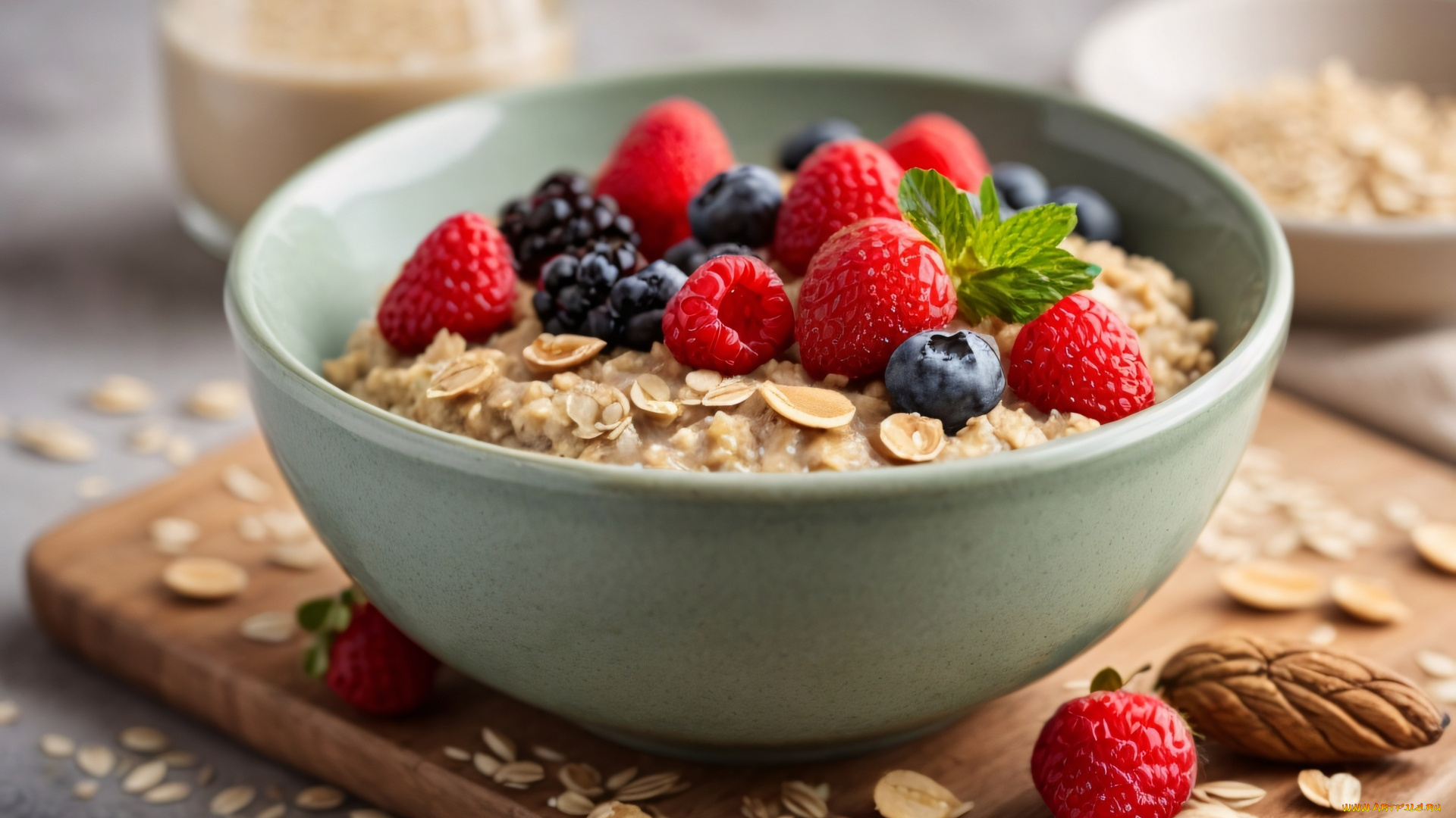 3д, графика, еда-, food, овсянка