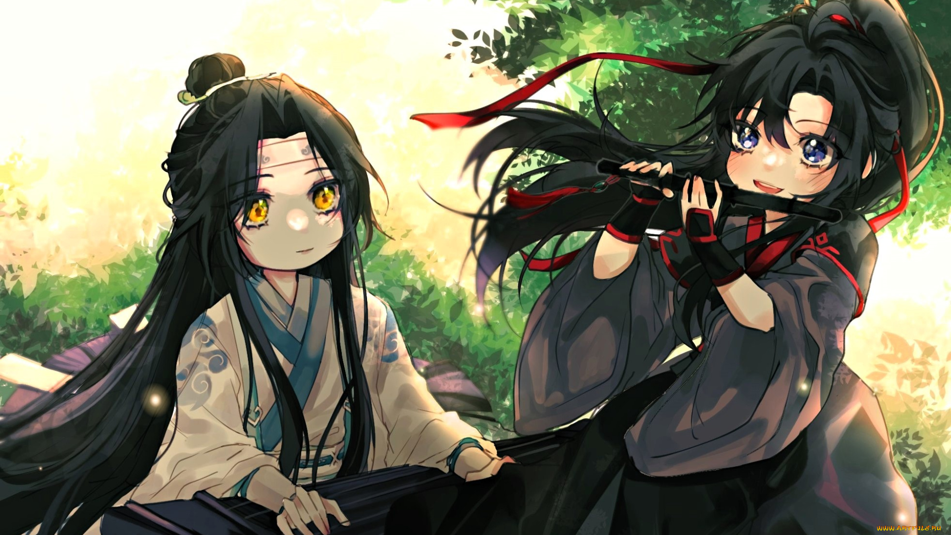 аниме, mo, dao, zu, shi, лань, ванцзи, вэй, усянь, флейта, гуцинь