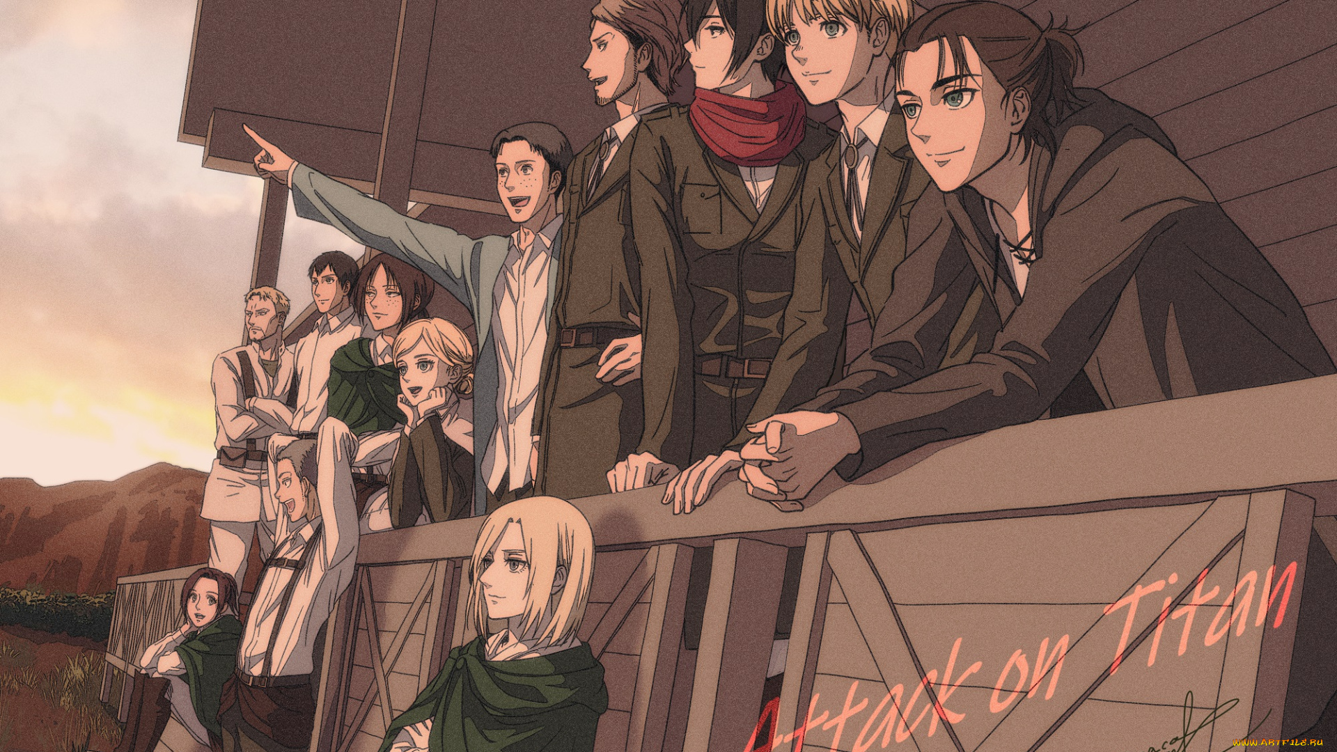 аниме, shingeki, no, kyojin, атака, титанов