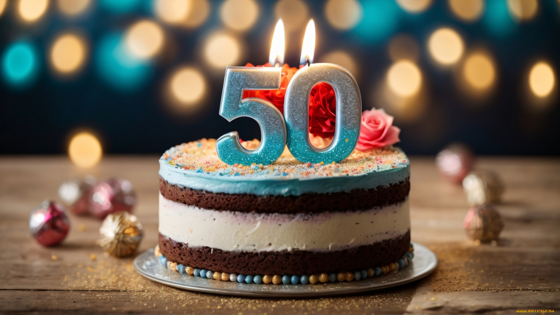 праздничные, день, рождения, торт, свечи