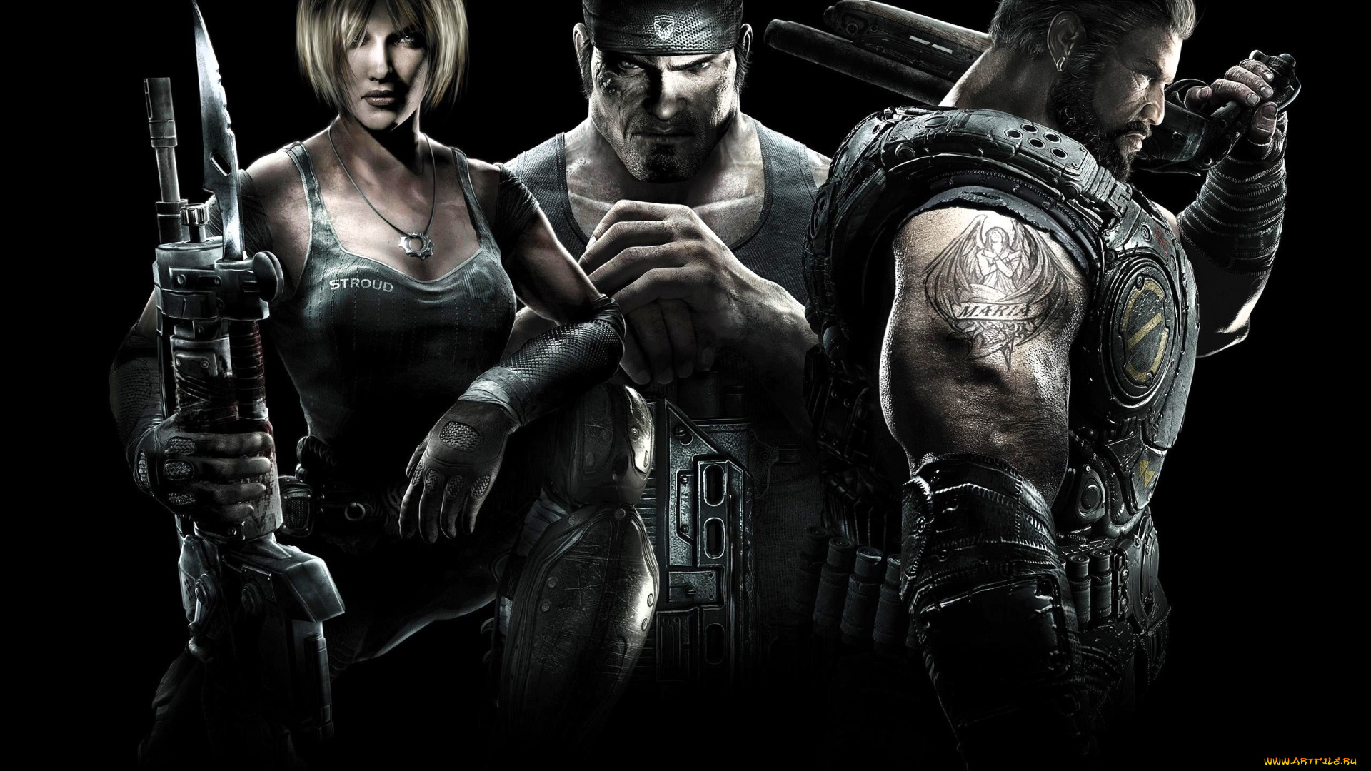 видео, игры, gears, of, war, 3, воины, оружие