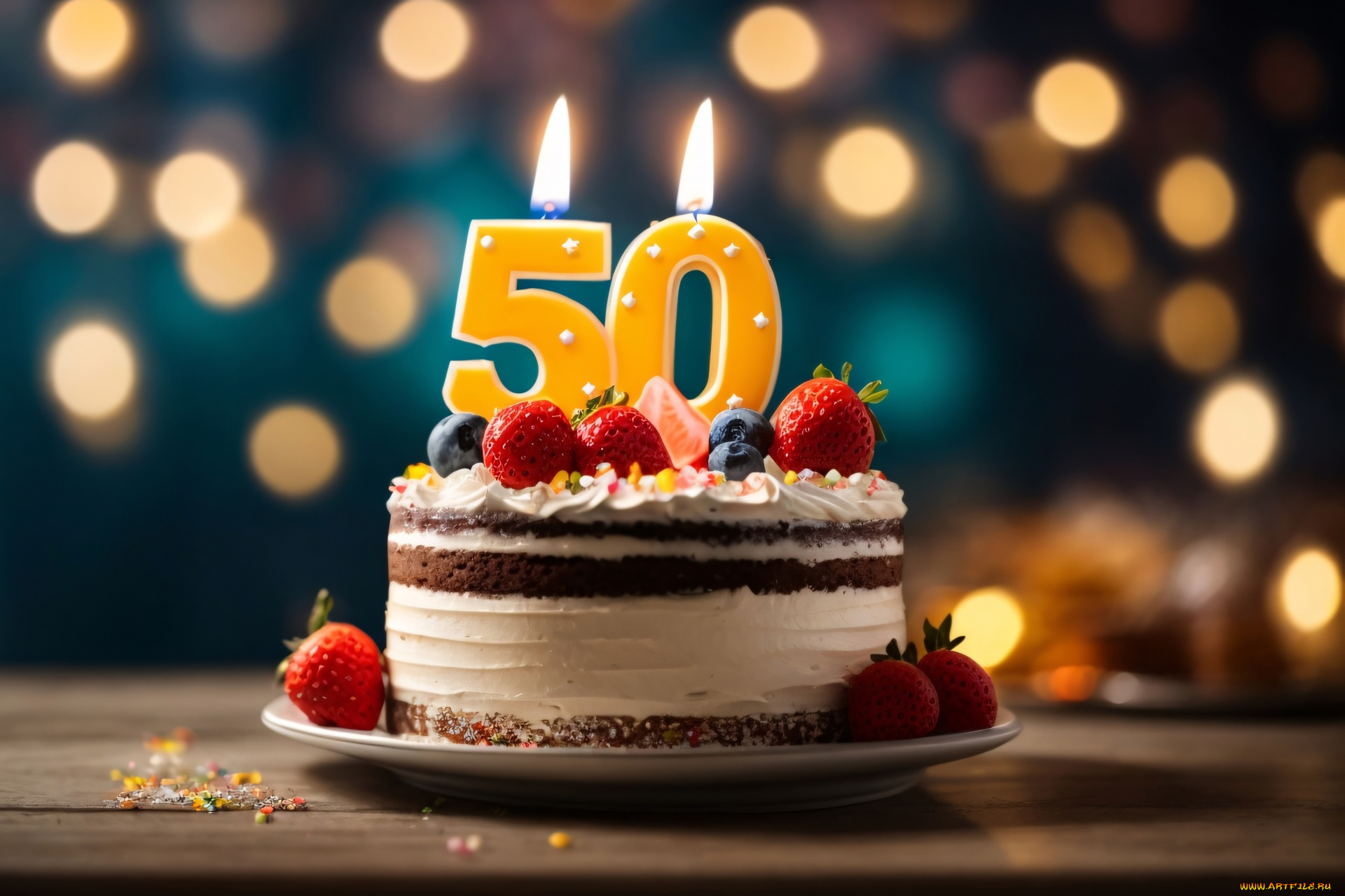 праздничные, день, рождения, торт, свечи