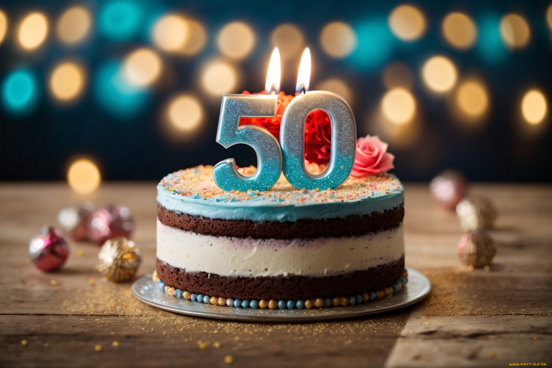 праздничные, день, рождения, торт, свечи