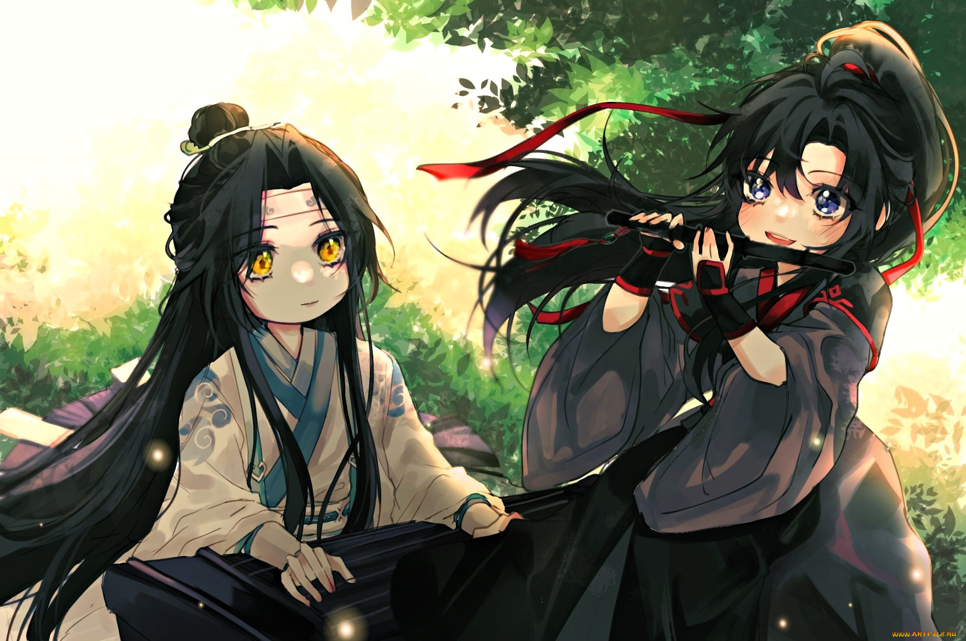 аниме, mo, dao, zu, shi, лань, ванцзи, вэй, усянь, флейта, гуцинь