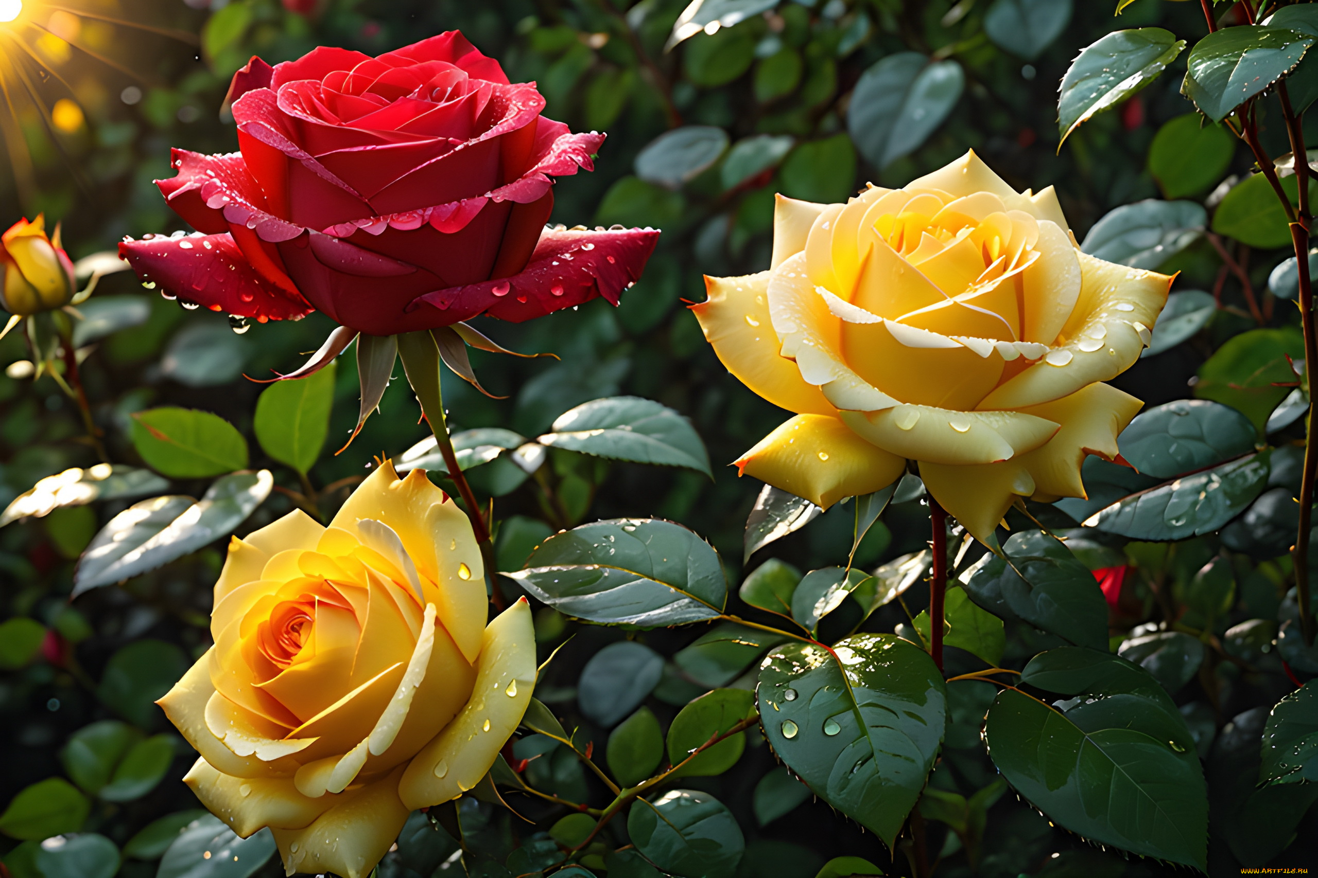 3д, графика, цветы, , flowers, розы