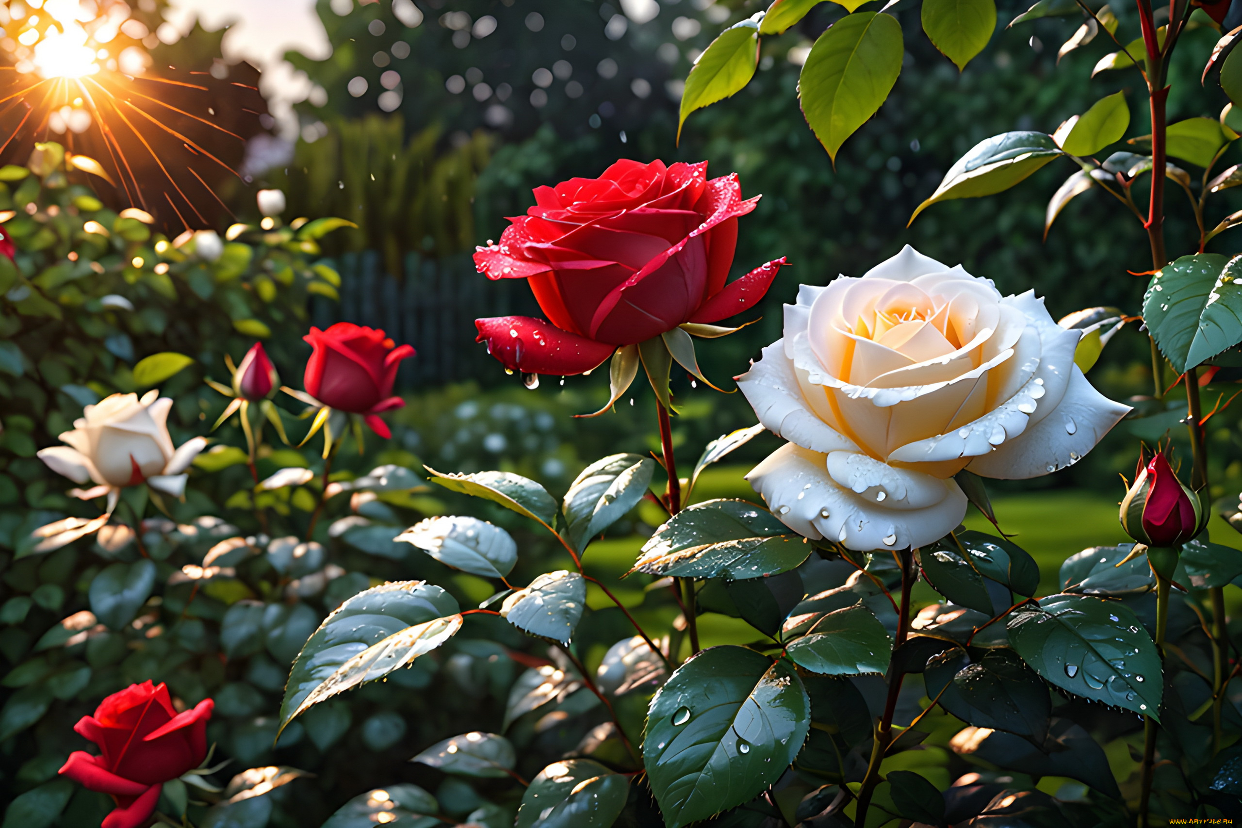 3д, графика, цветы, , flowers, розы