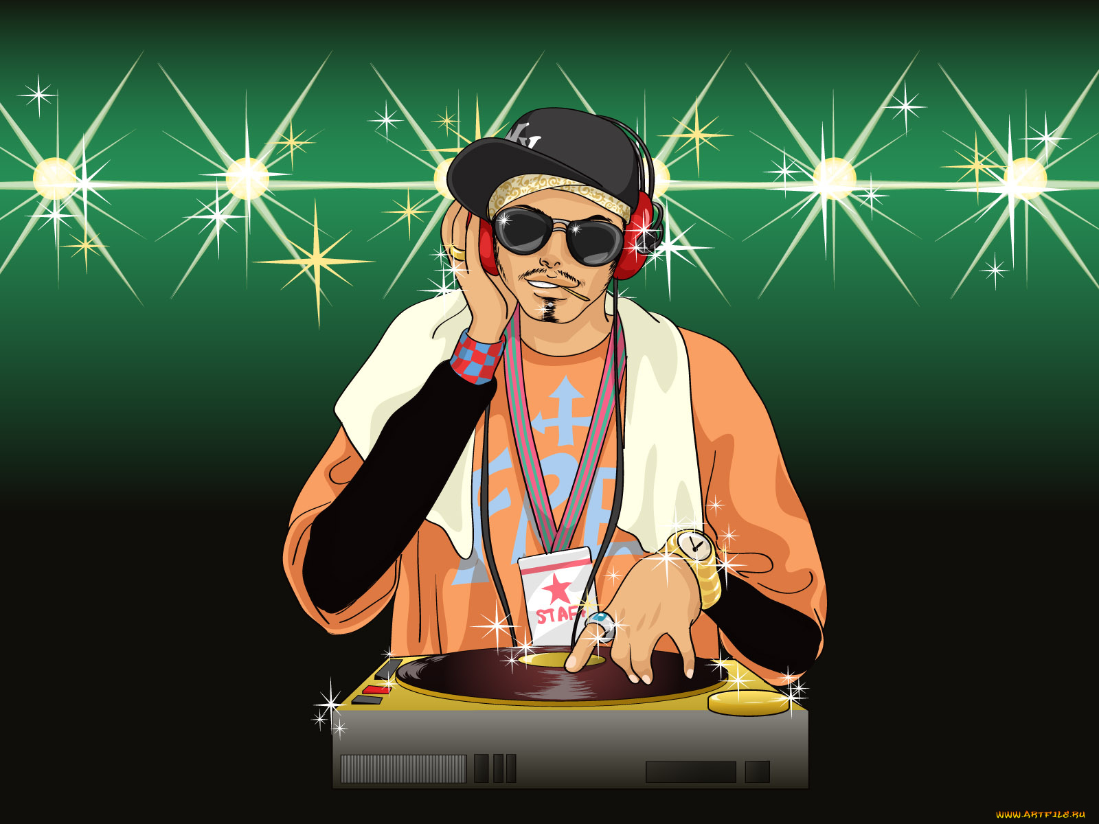 векторная, графика, dj