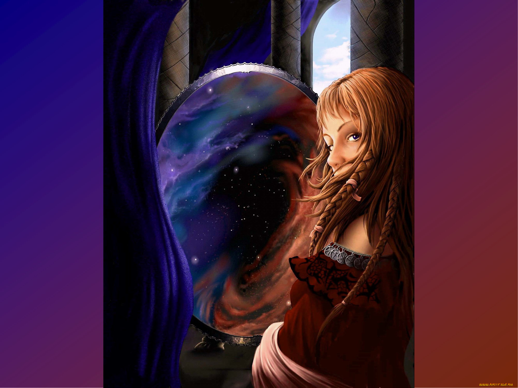 зеркало, фэнтези, девушки