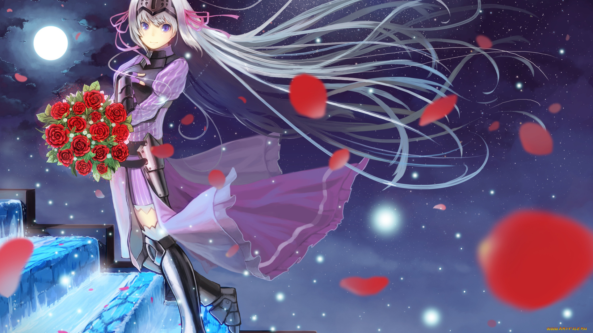 аниме, kore, wa, zombie, desu, ka, девушка, букет