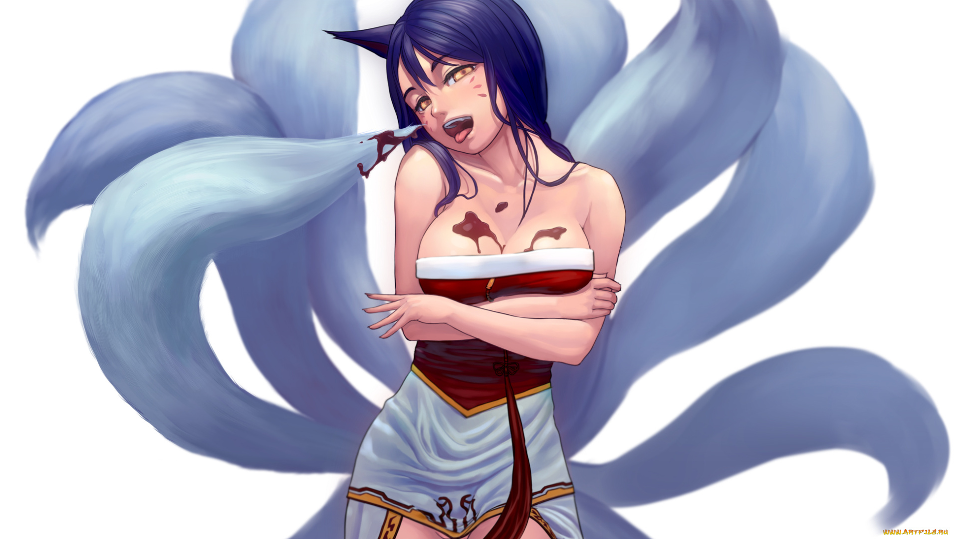 девочка, лисичка, аниме, animals, девушка