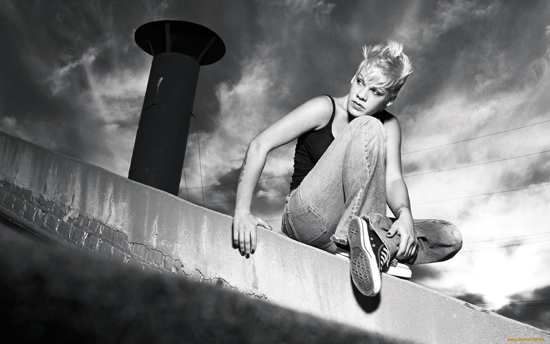 музыка, pink, черно-белое, фото