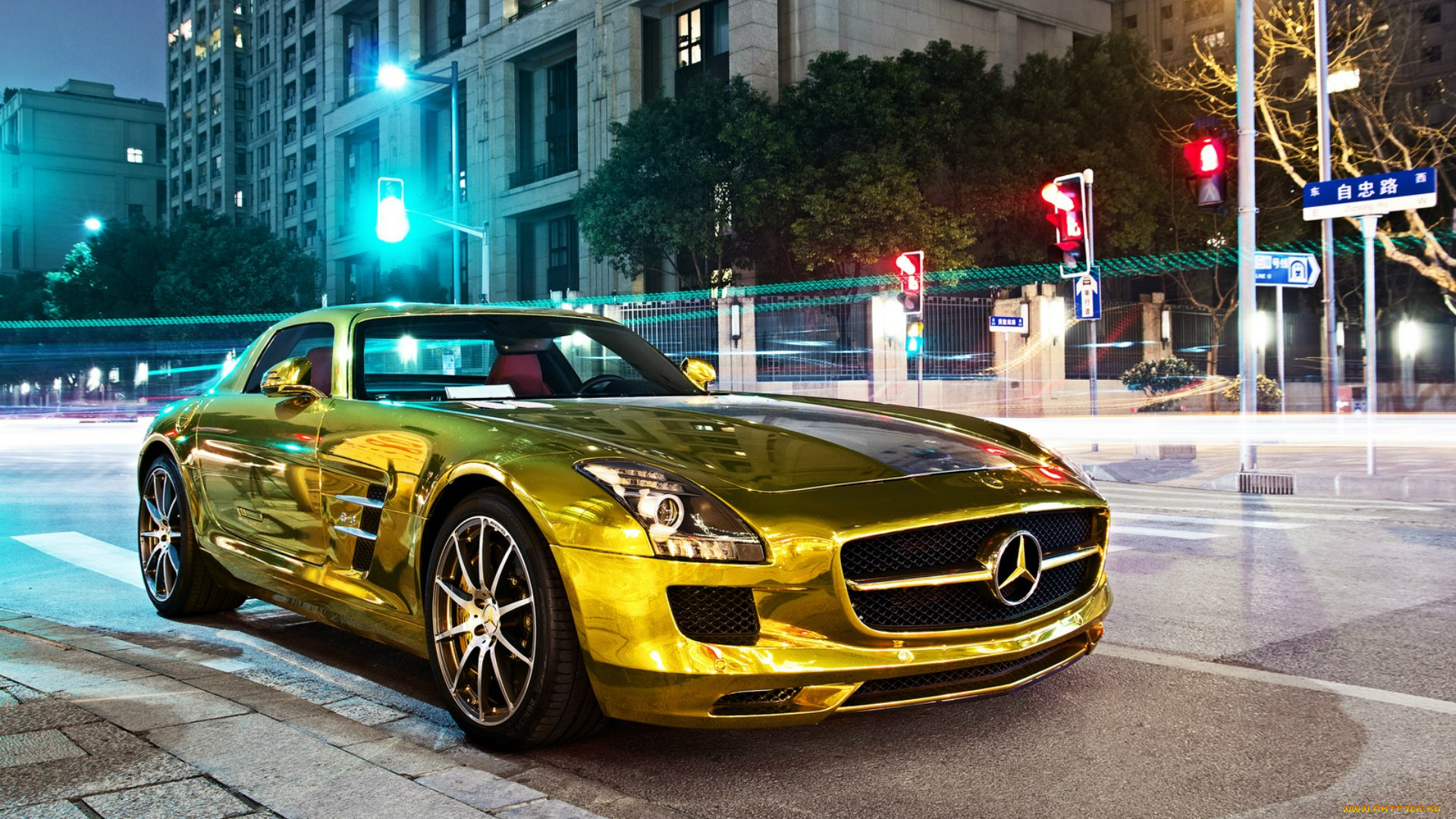 автомобили, mercedes, benz, gold, mercedes-benz, sls, amg