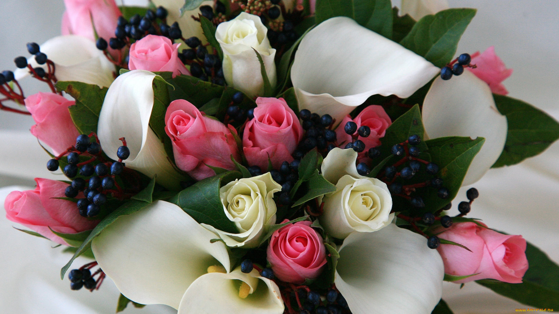 цветы, букеты, композиции, каллы, розы