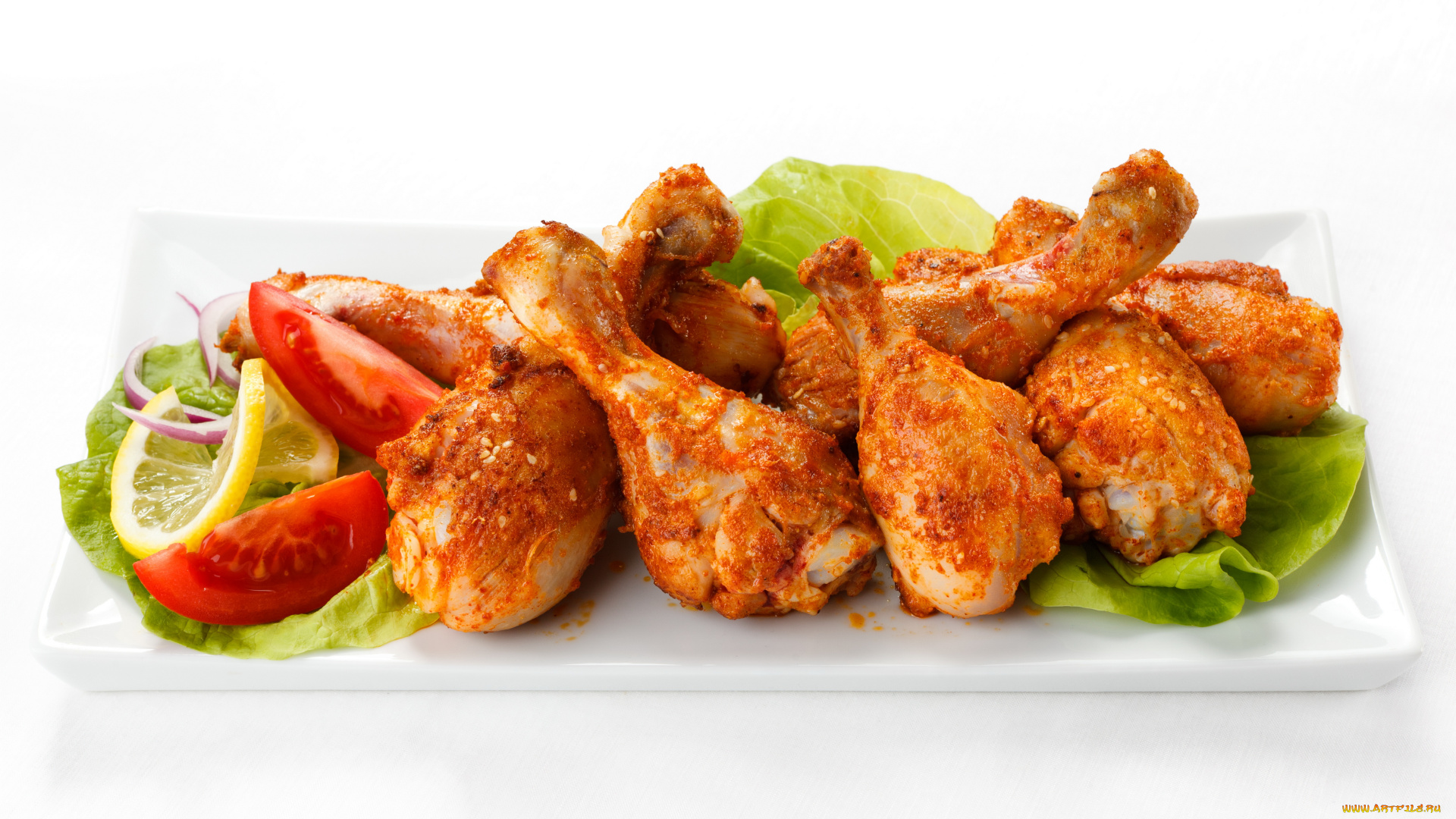 еда, мясные, блюда, помидоры, курица