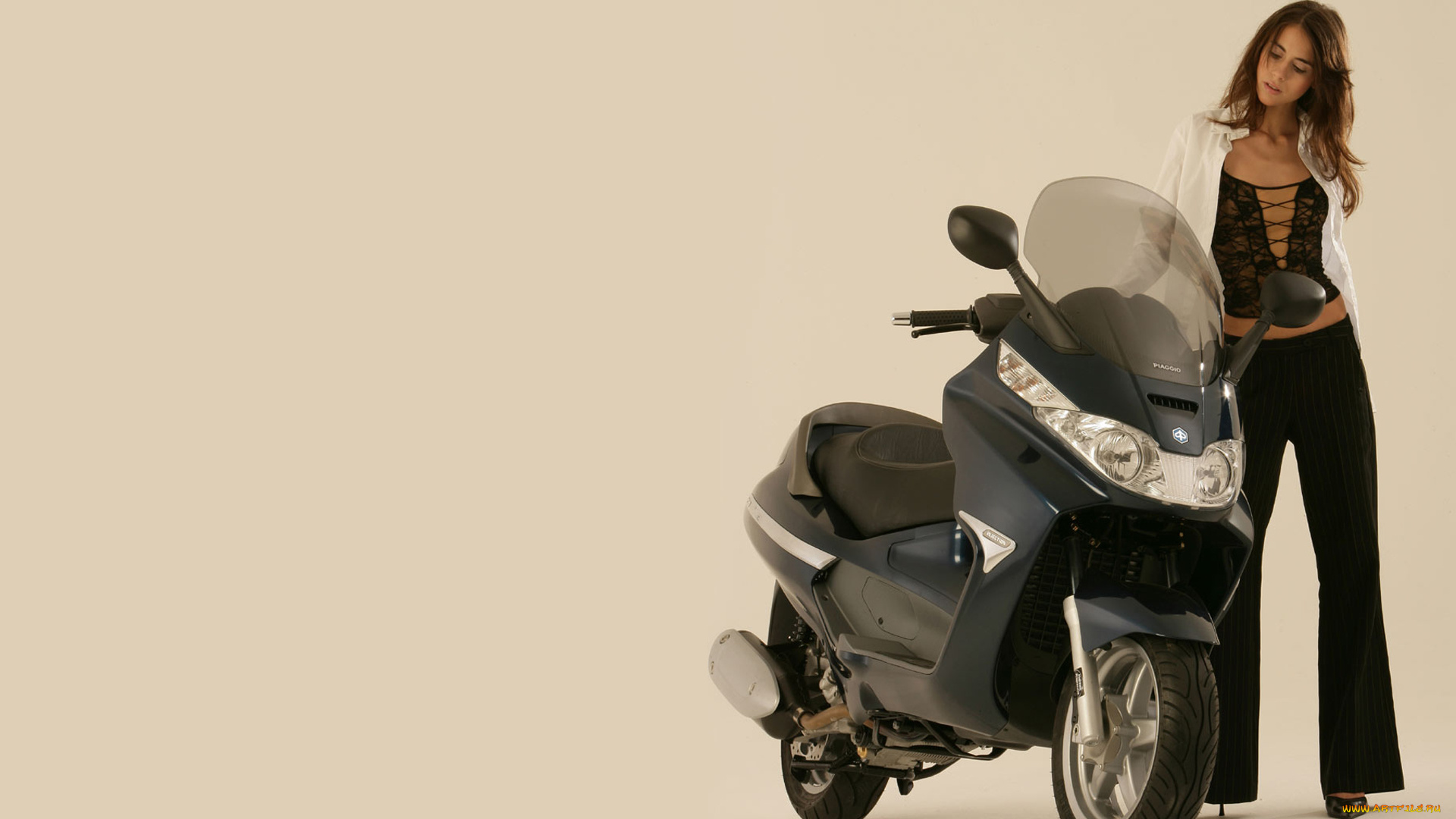 мотоциклы, мото, девушкой, piaggio, девушка