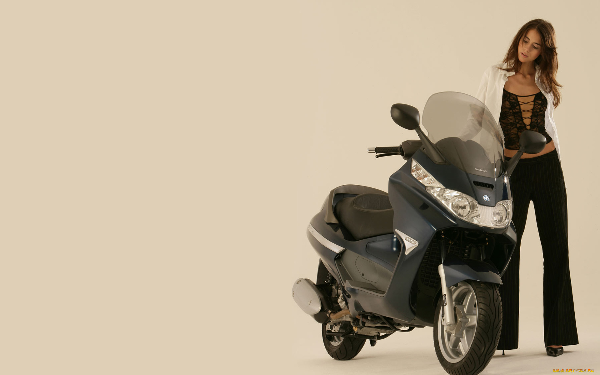 мотоциклы, мото, девушкой, piaggio, девушка