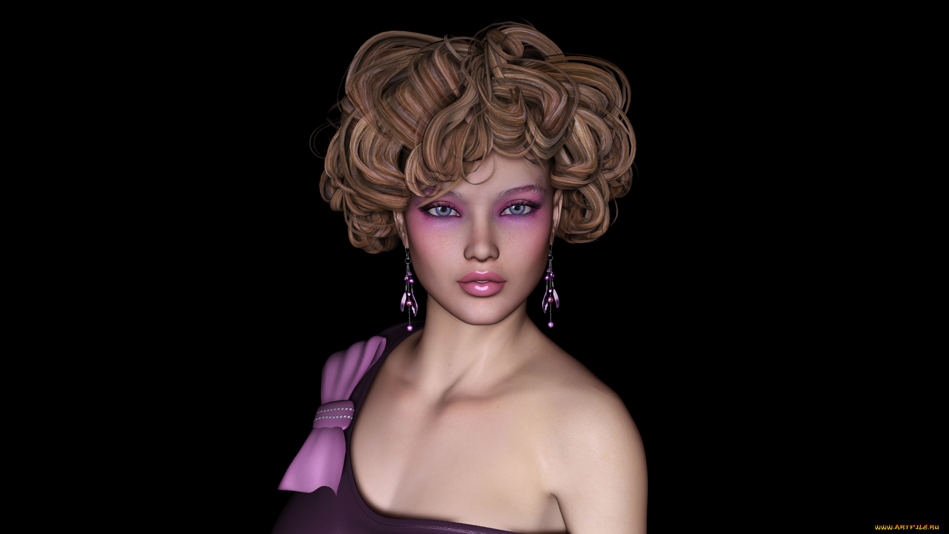 3д, графика, portraits, , портрет, девушка, взгляд, фон