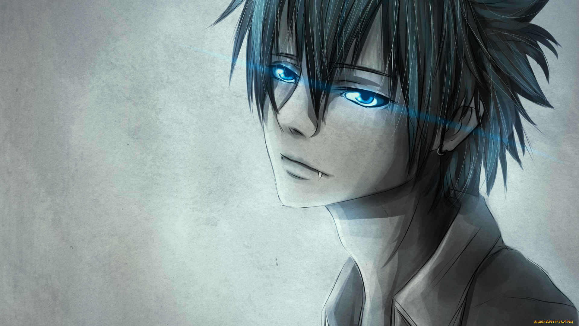 аниме, ao, no, exorcist, арт, брюнет, парень, демон, рин, синий, экзорцист