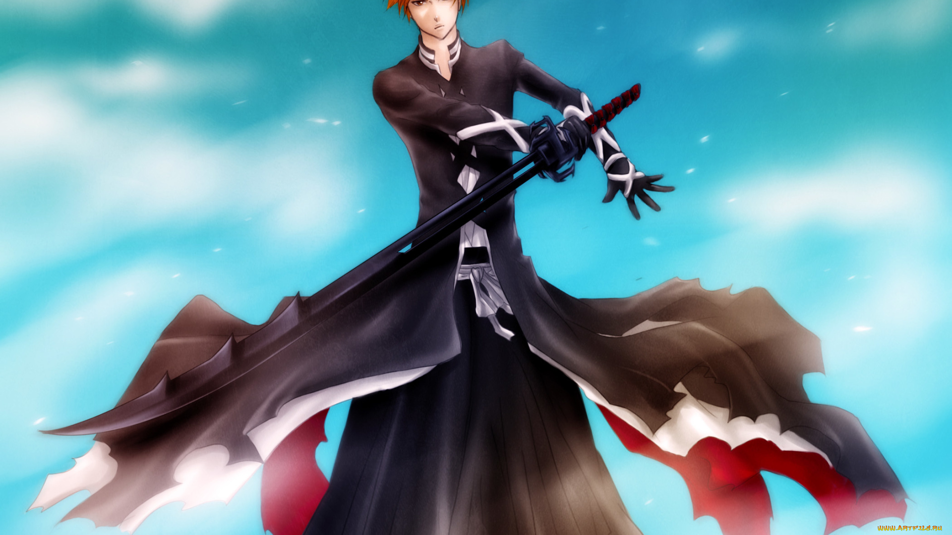 аниме, bleach, ичиго, банкай, шинигами, парень, куросаки