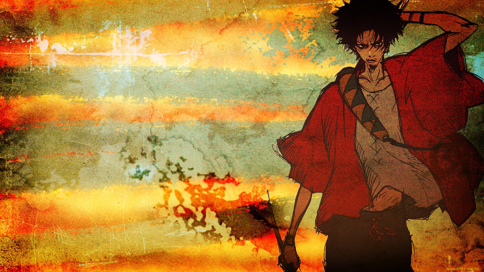 аниме, samurai, champloo, самурай, меч, mugen
