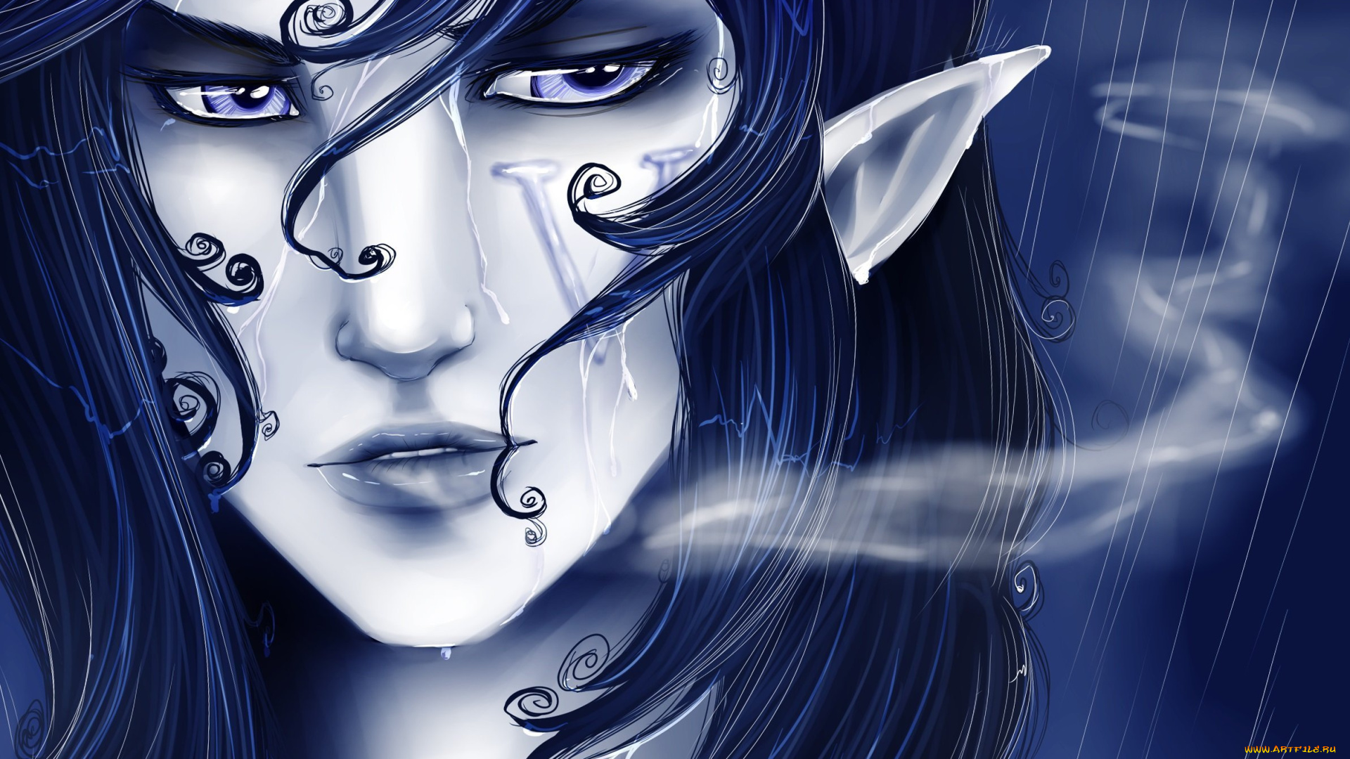 фэнтези, эльфы, эльф, лицо, портрет, взгляд, рисованная