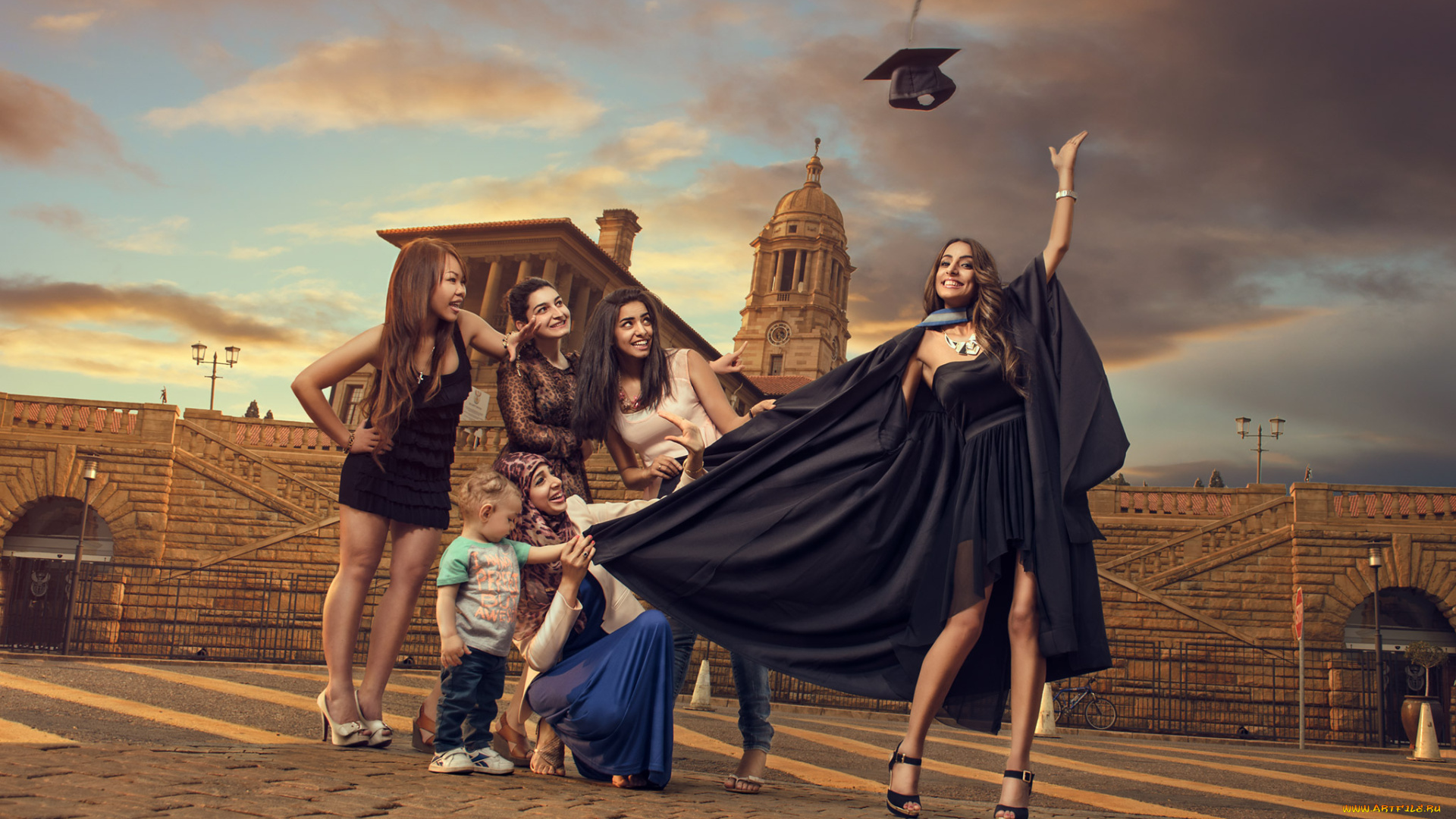 разное, люди, ребенок, радость, девушки, площадь