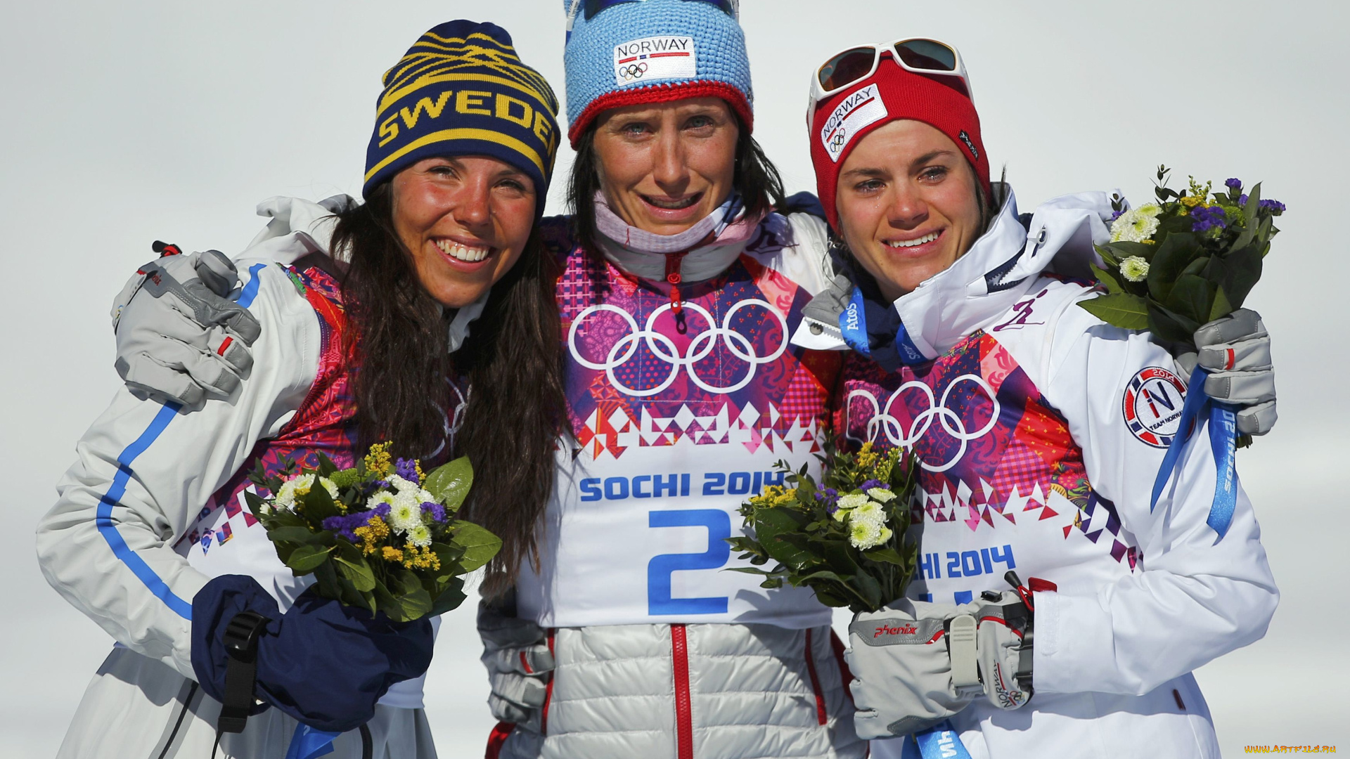 спорт, лыжный, спорт, цветы, олимпиада, победители, биатлон, радость, девушки, сочи