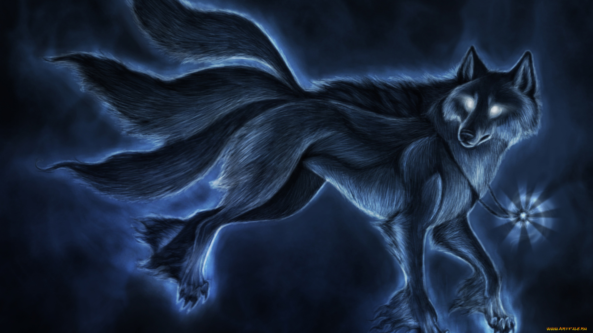 волк, рисованные, животные, , сказочные, , мифические, wolf, магия