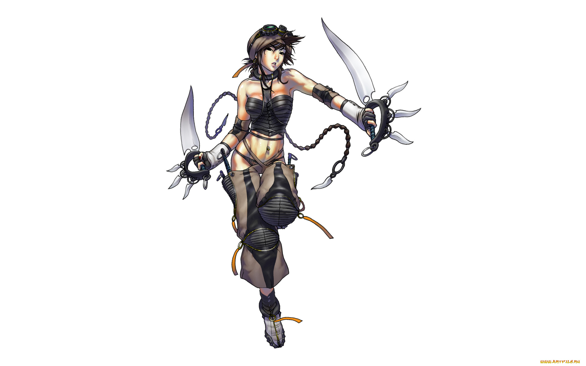 девушка, с, оружием, аниме, -weapon, , blood, &, technology, оружие, девушка