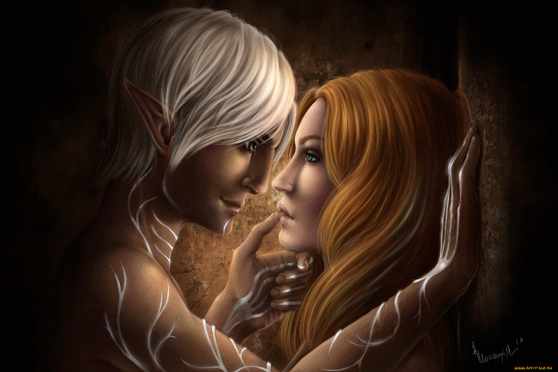 видео, игры, dragon, age, 2, девушка, фан, арт, парень, эльф