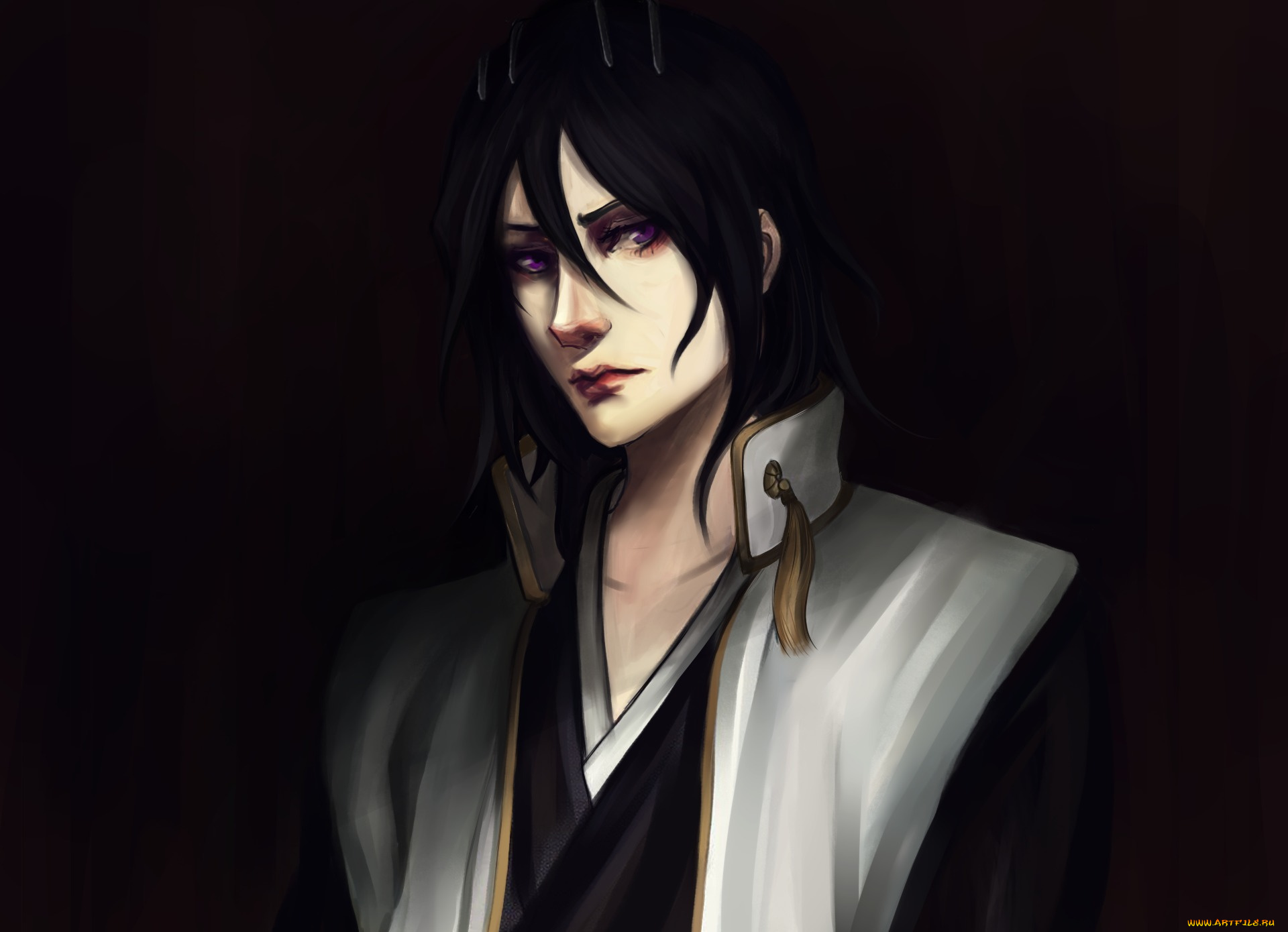 аниме, bleach, красавчик, парень, рисованный, глава, клана, кучики, капитан, 6, отряда, бьякуя