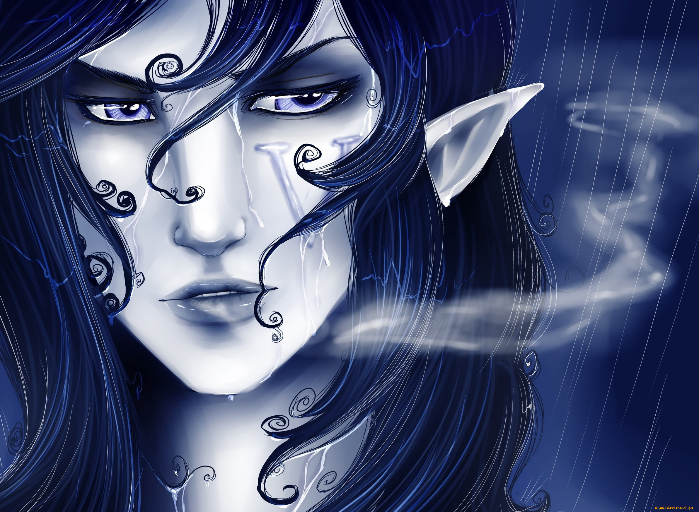 фэнтези, эльфы, эльф, лицо, портрет, взгляд, рисованная