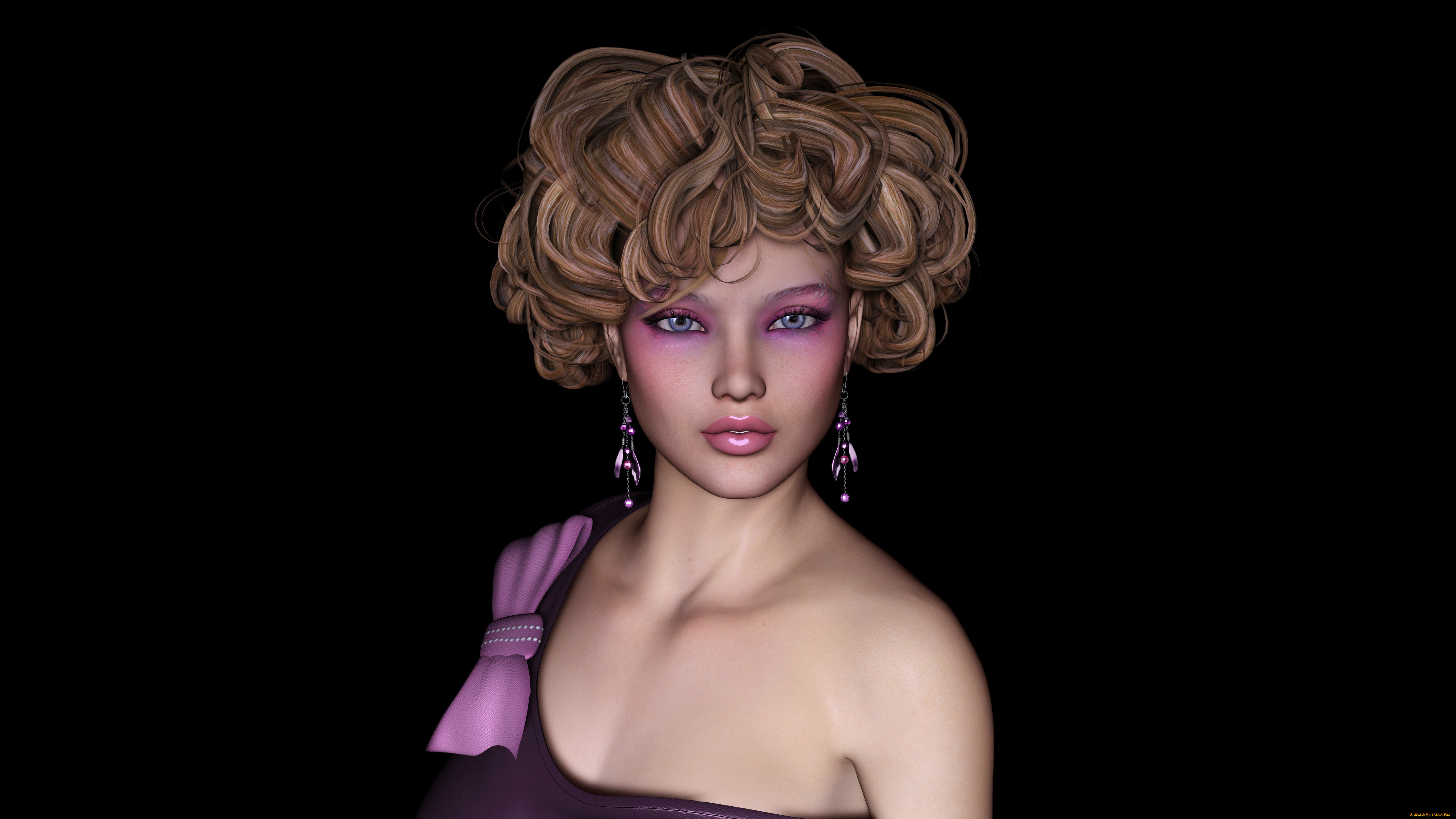 3д, графика, portraits, , портрет, девушка, взгляд, фон