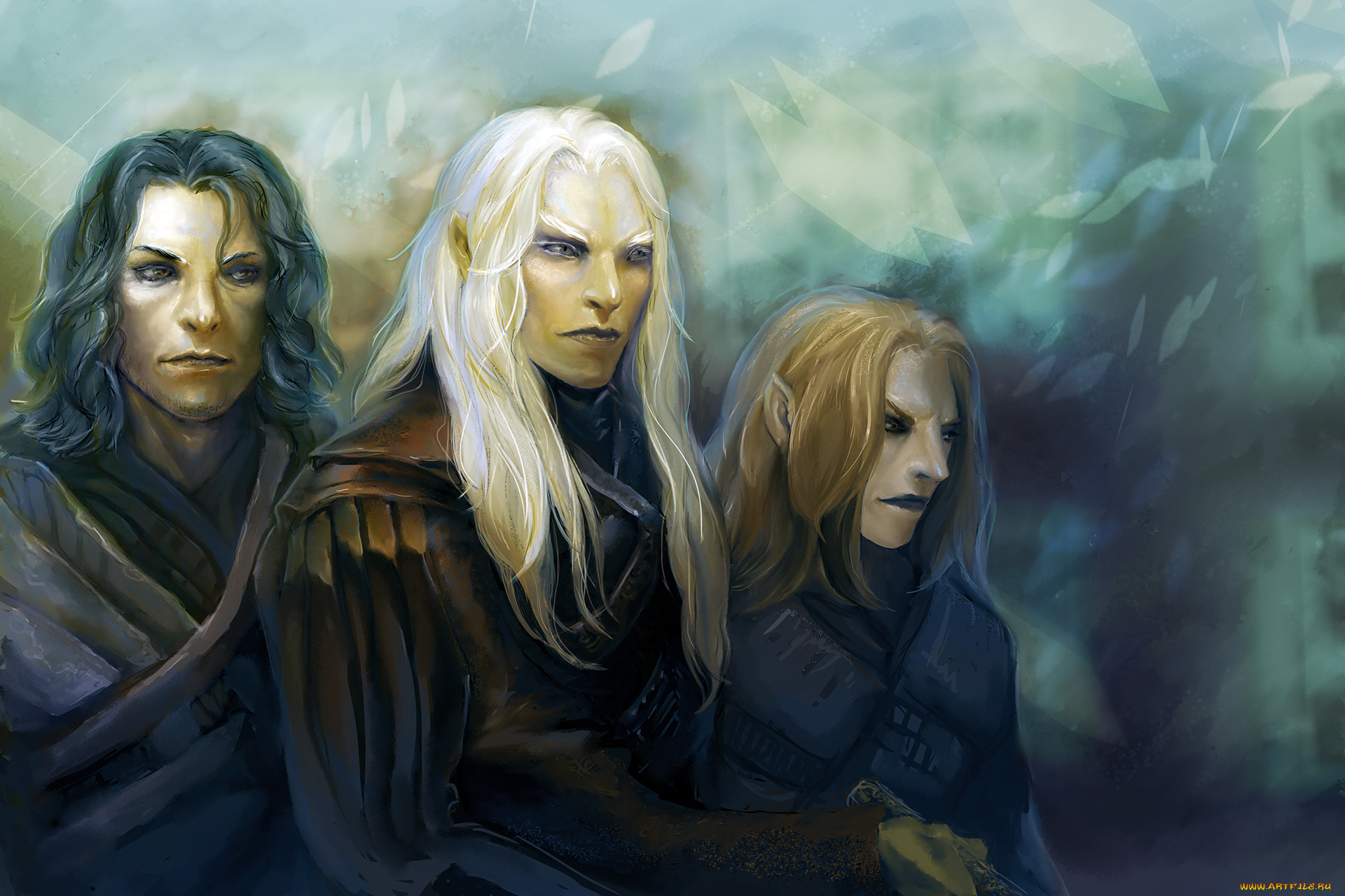 фэнтези, эльфы, портрет, мужчины, парни, арт