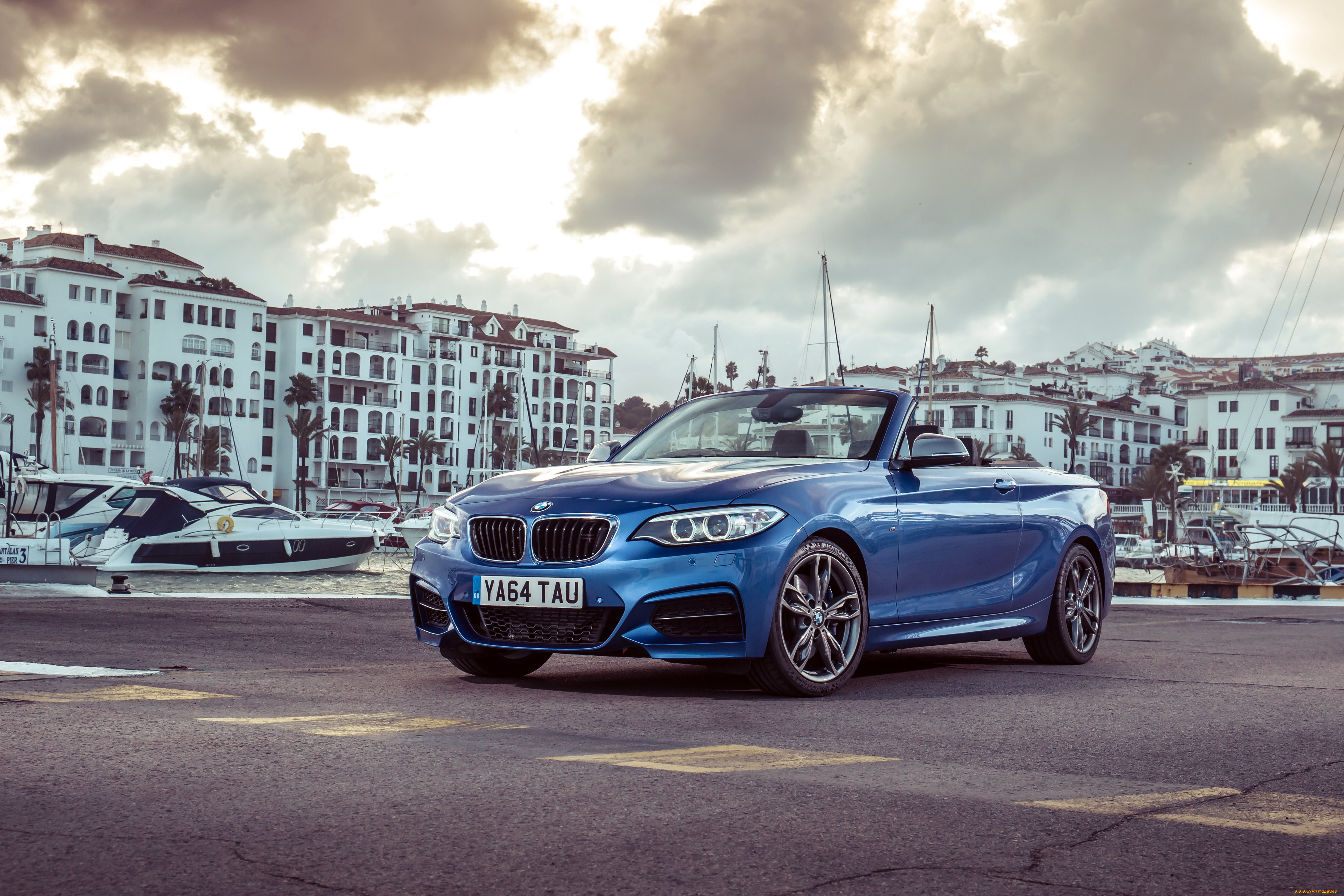 автомобили, bmw, синий, 2015г, f23, uk-spec, cabrio, m235i